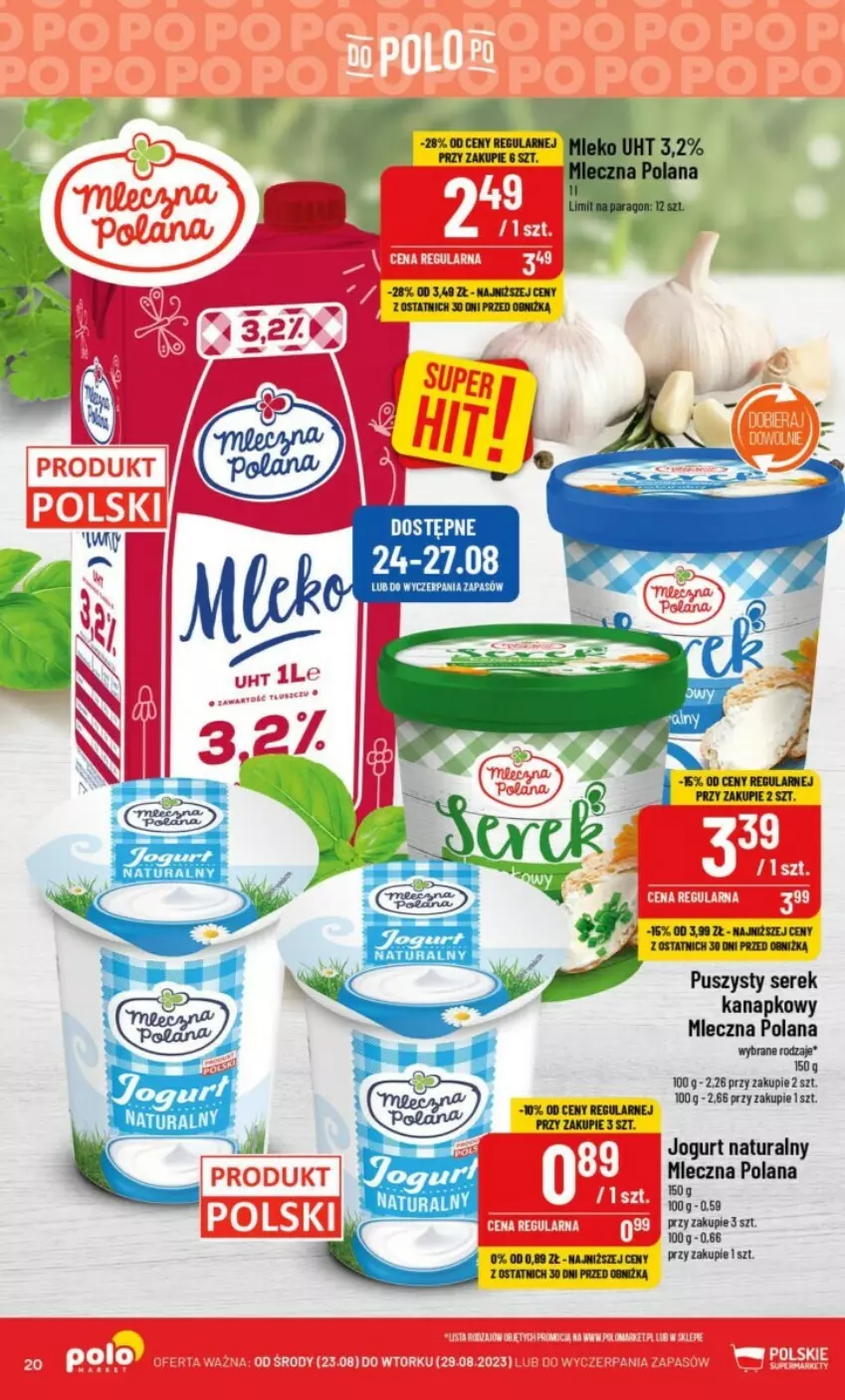 Gazetka promocyjna PoloMarket - ważna 23.08 do 29.08.2023 - strona 13 - produkty: Jogurt, Jogurt naturalny, LANA, Ser, Serek, Serek kanapkowy