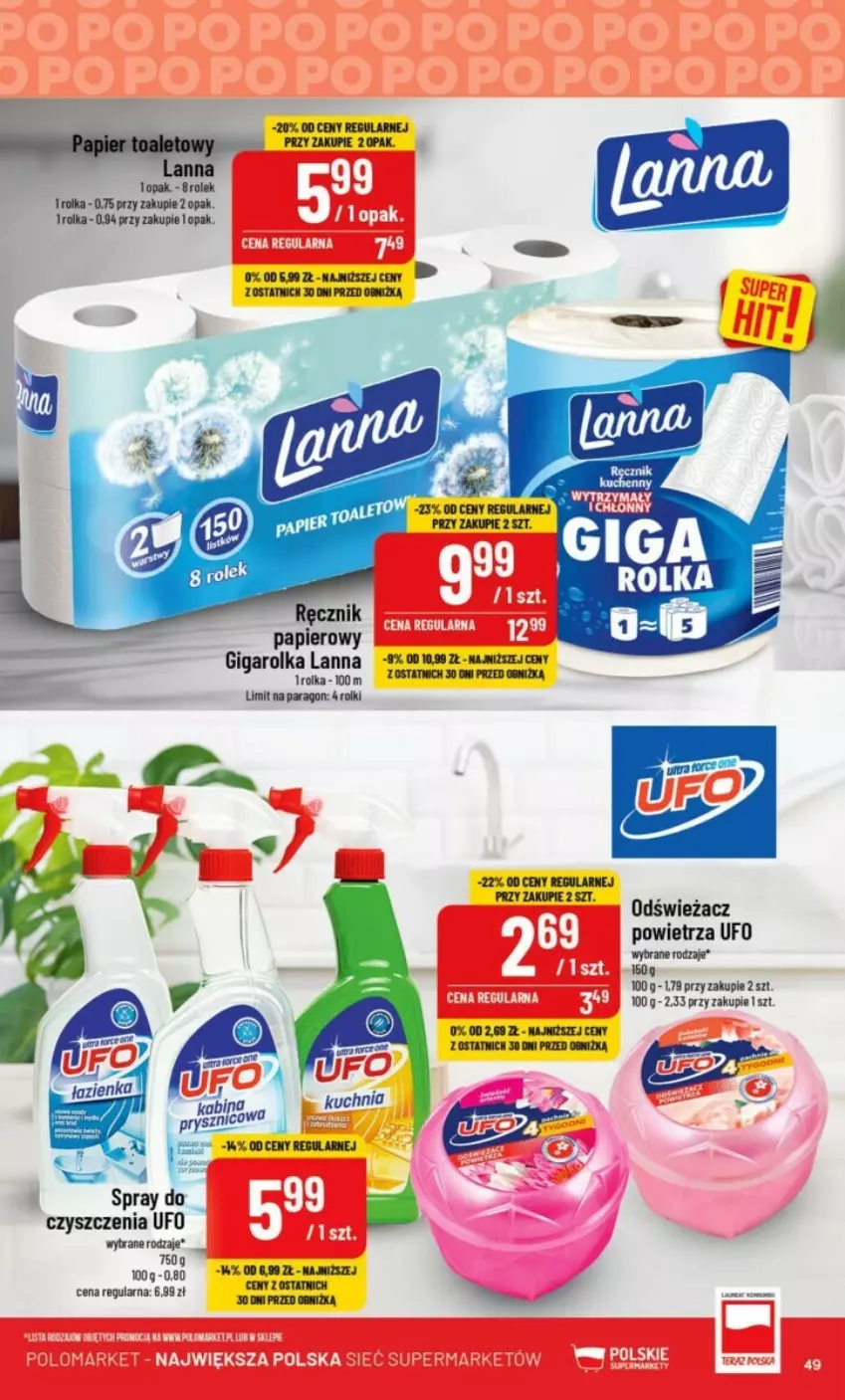 Gazetka promocyjna PoloMarket - ważna 23.08 do 29.08.2023 - strona 44 - produkty: Kuchnia, Odświeżacz powietrza, Papier, Rolki, Spray do czyszczenia