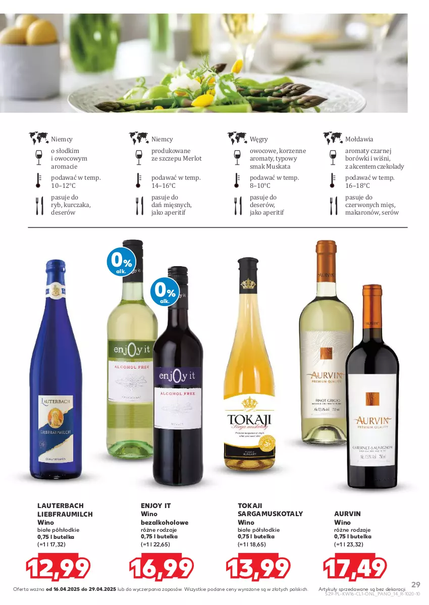 Gazetka promocyjna Kaufland - Barek Kauflandu - ważna 16.04 do 29.04.2025 - strona 29 - produkty: Deser, Gry, Kurczak, Makaron, Merlot, Mus, Ser, Tokaji, Wino, Wino bezalkoholowe, Wino białe