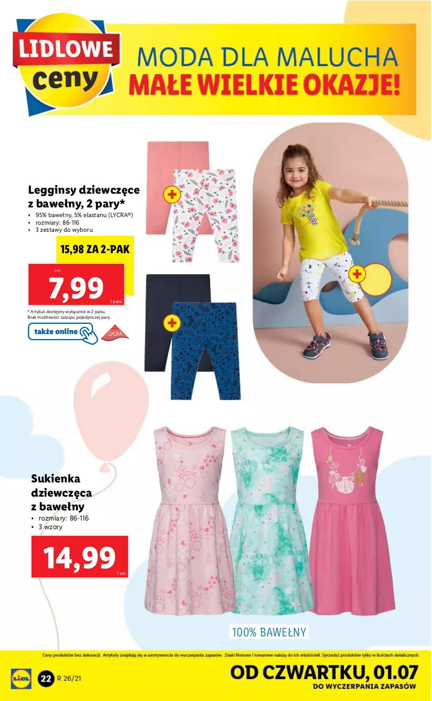 Gazetka promocyjna Lidl - GAZETKA - ważna 28.06 do 03.07.2021 - strona 22 - produkty: Gin, Legginsy, Sukienka