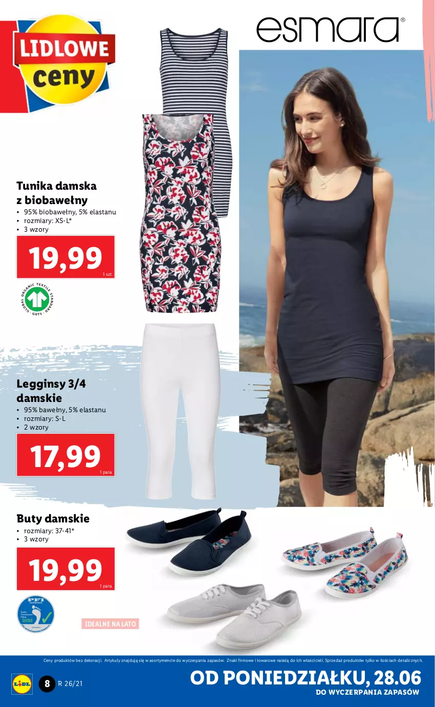 Gazetka promocyjna Lidl - GAZETKA - ważna 28.06 do 03.07.2021 - strona 8 - produkty: Buty, Gin, Legginsy, Tunika