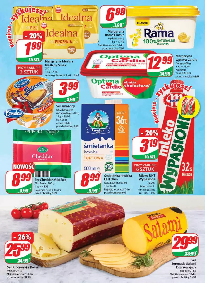 Gazetka promocyjna Dino - G28 - ważna 12.07 do 18.07.2023 - strona 14 - produkty: Cheddar, Margaryna, Mleko, Piec, Rama, Salami, Ser