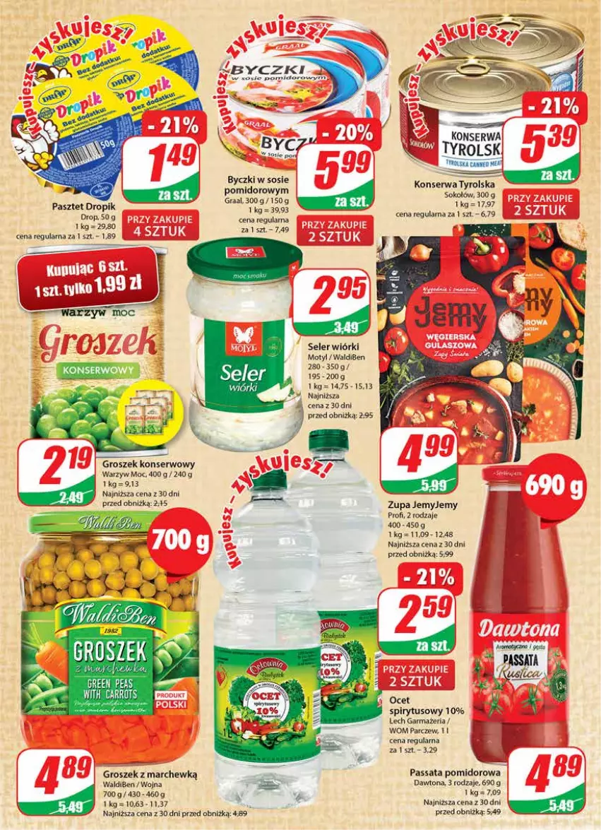 Gazetka promocyjna Dino - G28 - ważna 12.07 do 18.07.2023 - strona 7 - produkty: Dawtona, Gra, Graal, Groszek, Ocet, Pasztet, Por, Ser, Sok, Sokołów, Sos, Zupa