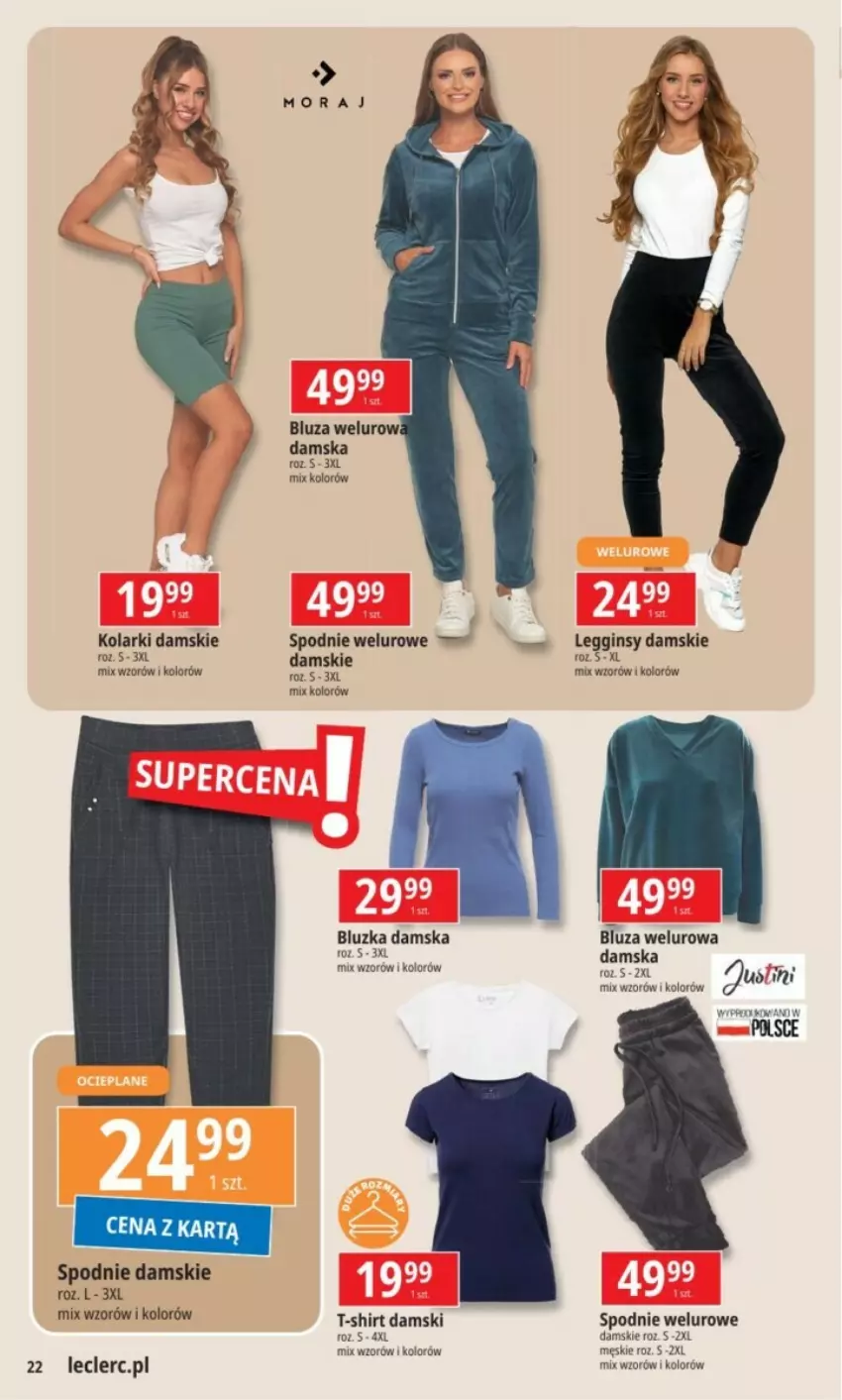 Gazetka promocyjna E Leclerc - ważna 14.01 do 26.01.2025 - strona 15 - produkty: Bluza, Gin, Legginsy, Spodnie, Spodnie welurowe, T-shirt