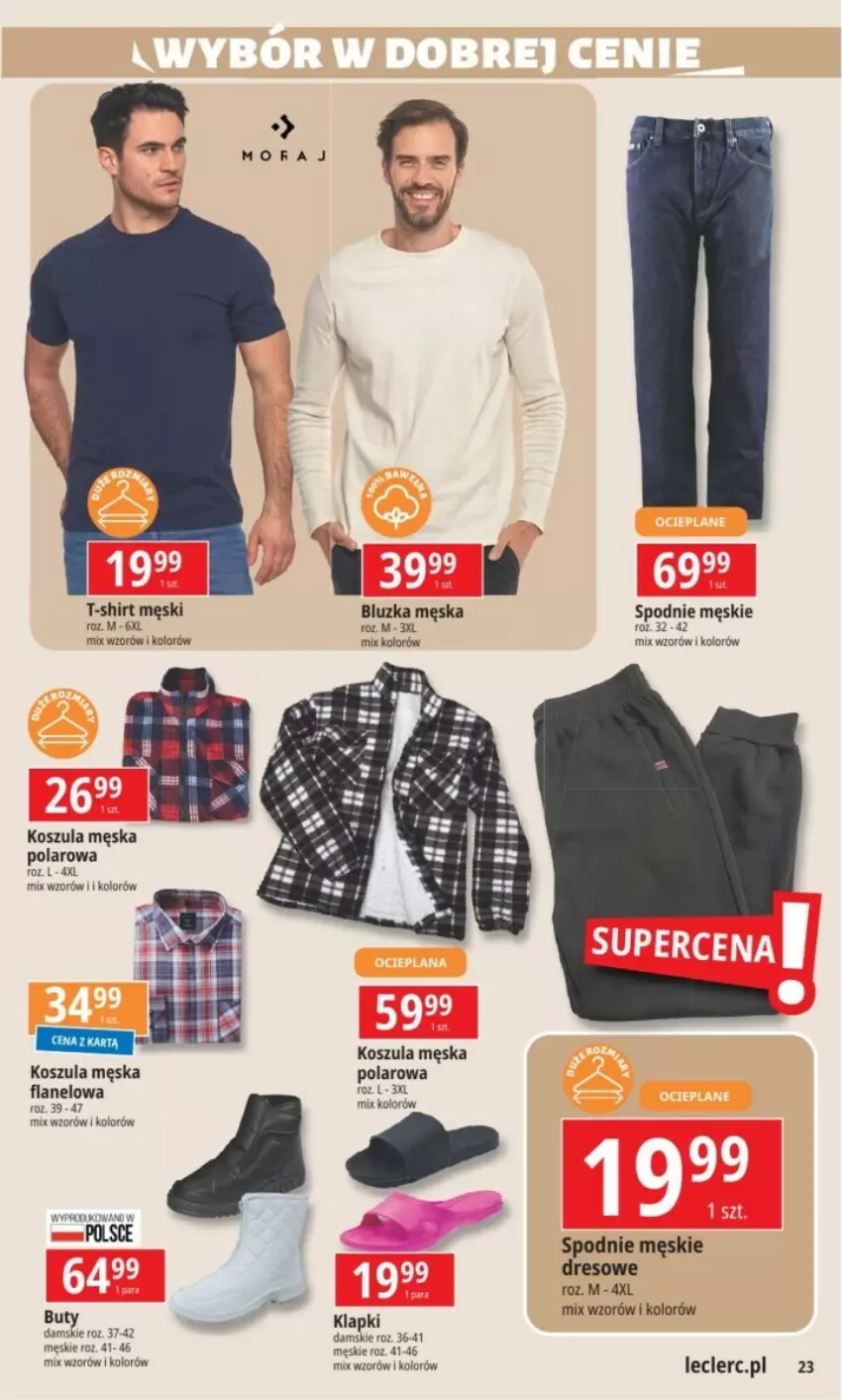 Gazetka promocyjna E Leclerc - ważna 14.01 do 26.01.2025 - strona 16 - produkty: Dres, Klapki, Kosz, Koszula, Spodnie, T-shirt