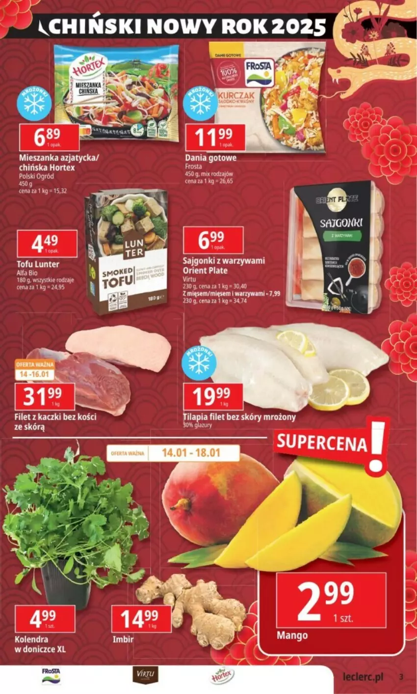 Gazetka promocyjna E Leclerc - ważna 14.01 do 26.01.2025 - strona 23 - produkty: Hortex, Kolendra, Lazur, Sajgonki, Tofu, Warzywa