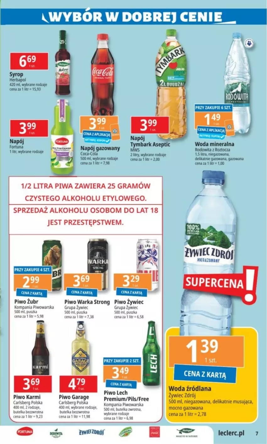 Gazetka promocyjna E Leclerc - ważna 14.01 do 26.01.2025 - strona 30 - produkty: Carlsberg, Coca-Cola, Fortuna, Gra, Herbapol, Karmi, Napój, Napój gazowany, Piwa, Piwo, Warka