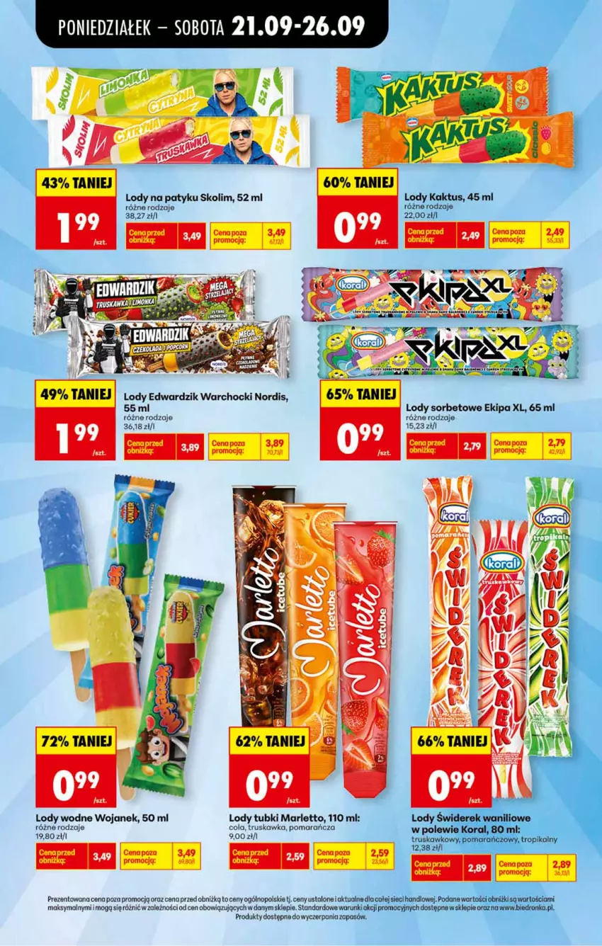Gazetka promocyjna Biedronka - Gazetka - ważna 21.09 do 28.09.2026 - strona 2 - produkty: Kaktus, Lody