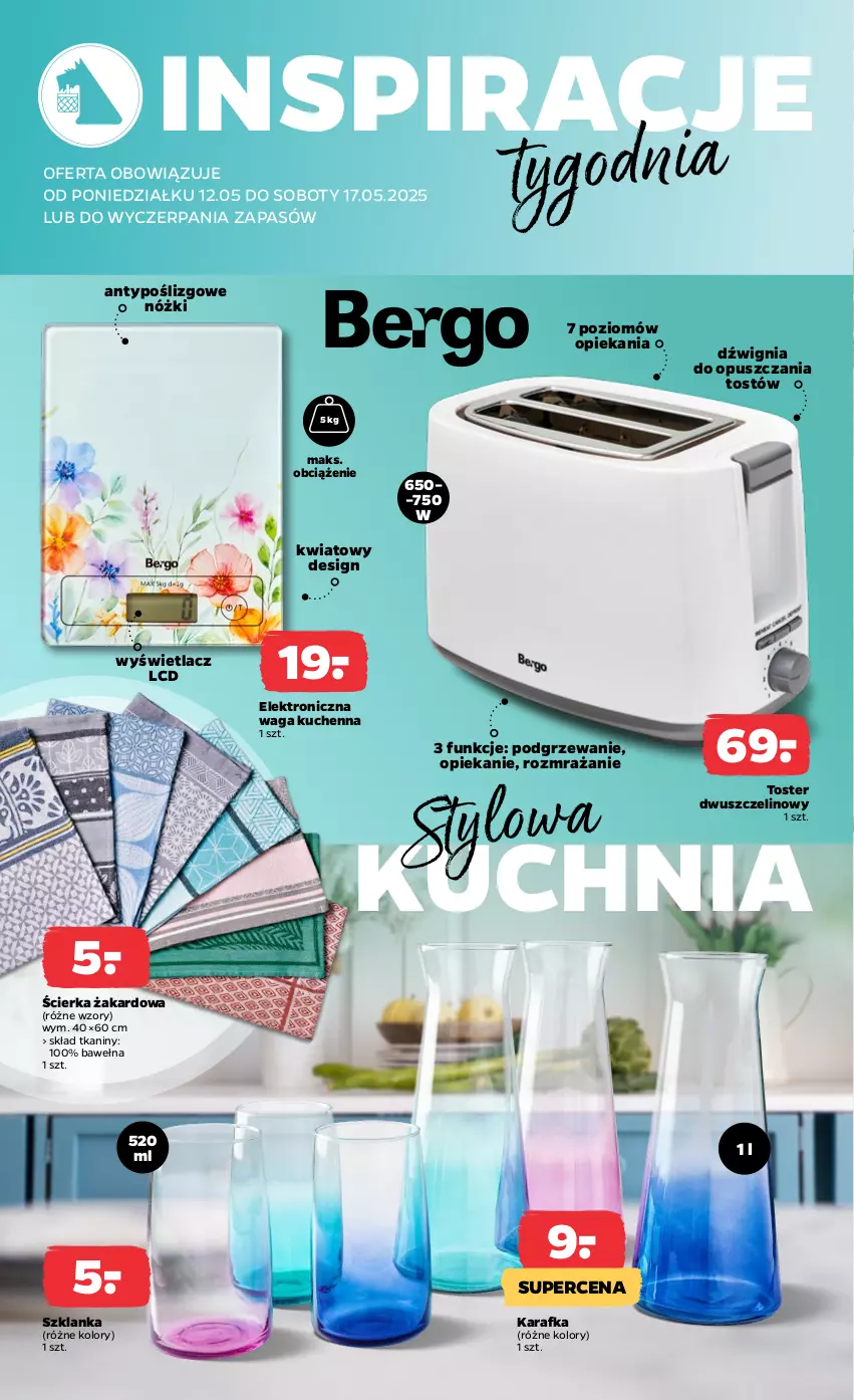 Gazetka promocyjna Netto - Od Poniedziałku Przemysłowa - ważna 12.05 do 17.05.2025 - strona 2 - produkty: Dźwig, Karafka, Kuchnia, Szklanka, Toster, Waga, Wełna
