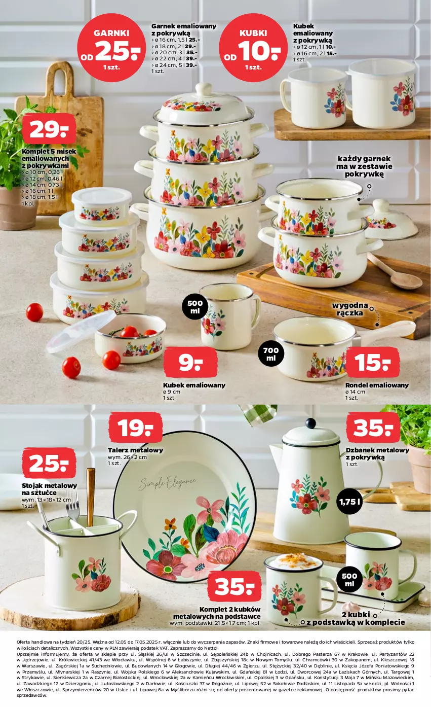 Gazetka promocyjna Netto - Od Poniedziałku Przemysłowa - ważna 12.05 do 17.05.2025 - strona 3 - produkty: Dzbanek, Fa, Garnek, Kubek, Kujawski, Podlaski, Rondel, Sok, Stock, Stojak, Talerz, Top