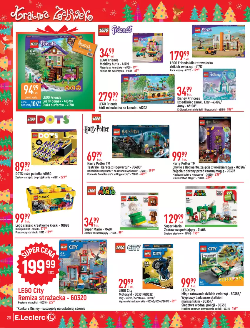 Gazetka promocyjna E Leclerc - ważna 08.11 do 03.12.2022 - strona 20 - produkty: Bell, Disney, Harry Potter, Kask, Klocki, Królewski, LEGO, LEGO City, LEGO Classic, LEGO Friends, Mars, Mobil, Posterunek policji, Pudełko, Rum, Ser, Surf, Zestaw narzędzi