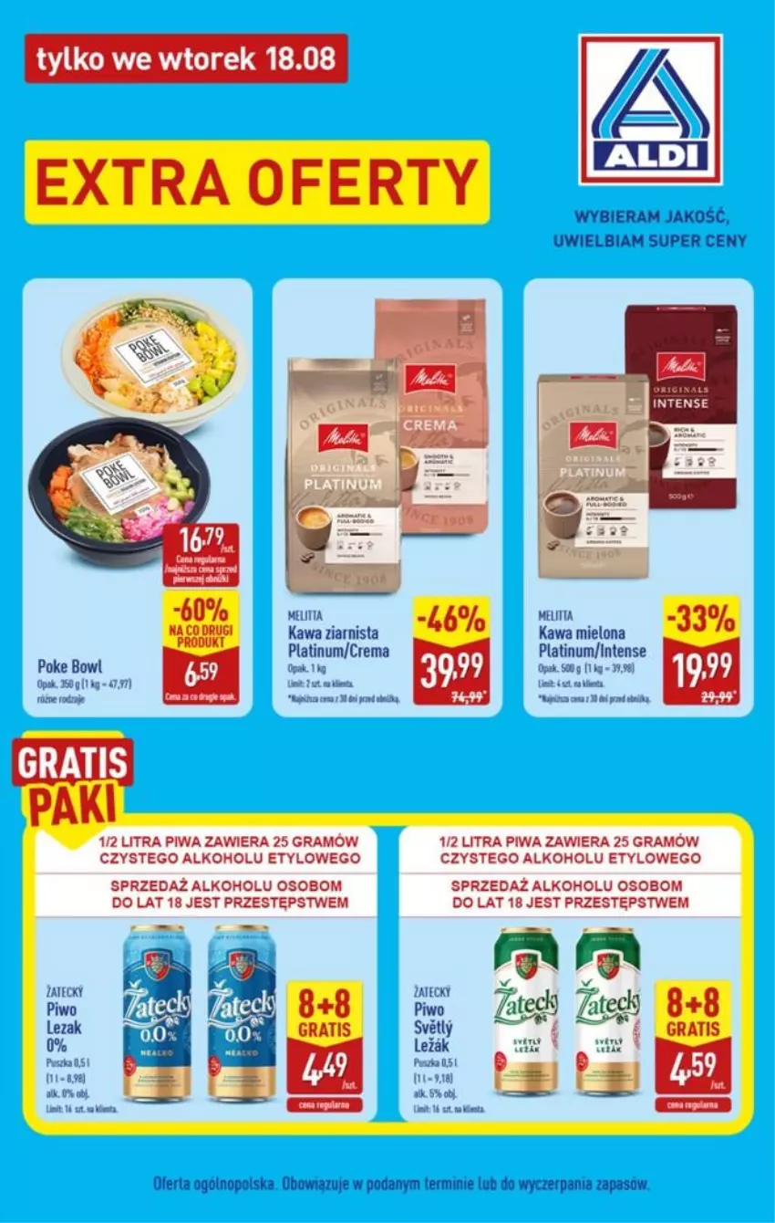 Gazetka promocyjna Aldi - Extra oferty - ważna 18.08 do 18.08.2026 - strona 2 - produkty: Fa, Gra, Kawa, Kawa mielona, Kawa ziarnista, Piwa, Piwo