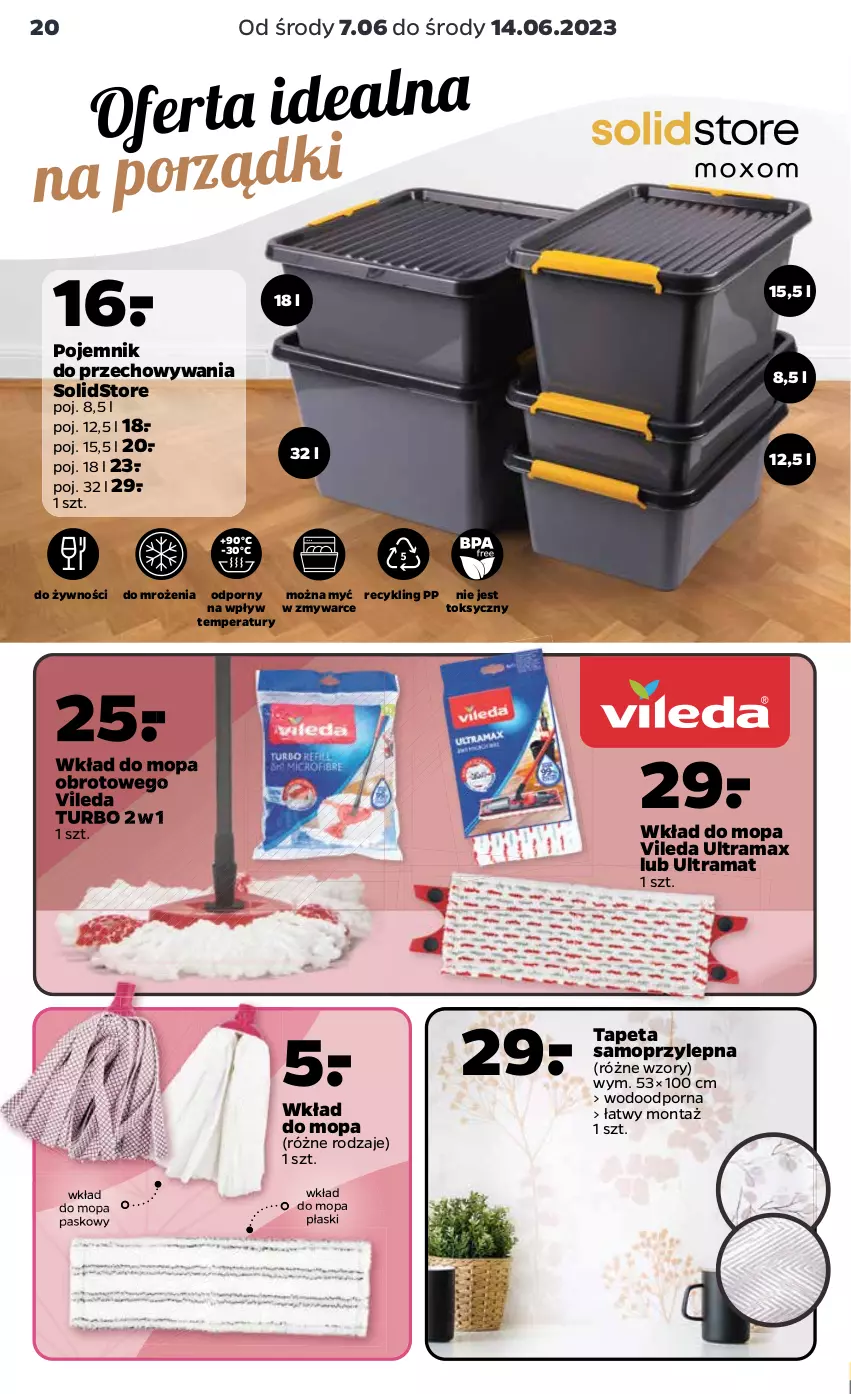 Gazetka promocyjna Netto - Akcesoria i dodatki - ważna 07.06 do 14.06.2023 - strona 4 - produkty: Mop, Pojemnik, Pojemnik do przechowywania, Por, Rama, Tapeta, Vileda, Wkład do mopa