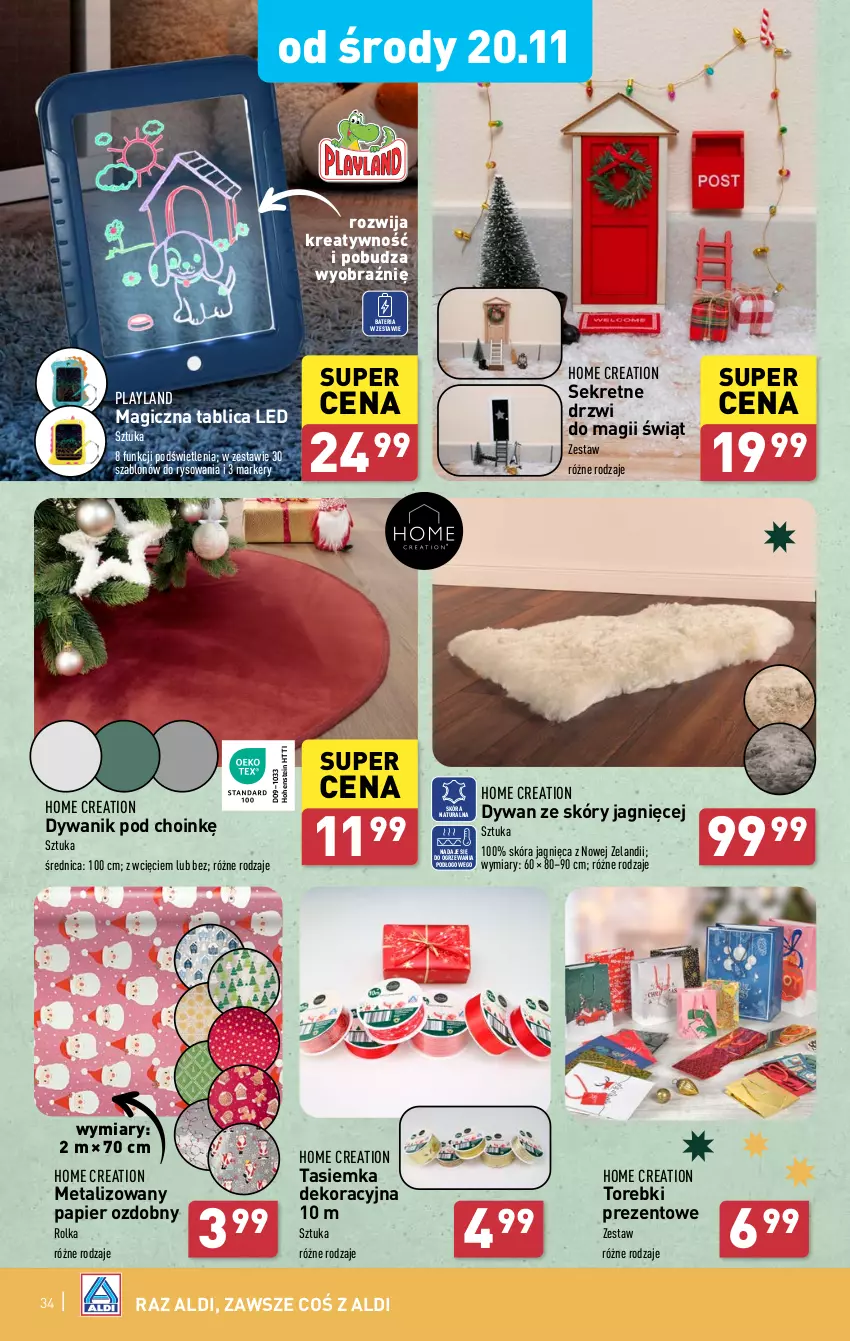 Gazetka promocyjna Aldi - Pełna oferta - ważna 18.11 do 23.11.2024 - strona 34 - produkty: Bateria, Drzwi, Dywan, Dywanik, Kret, Marker, Papier, Papier ozdobny