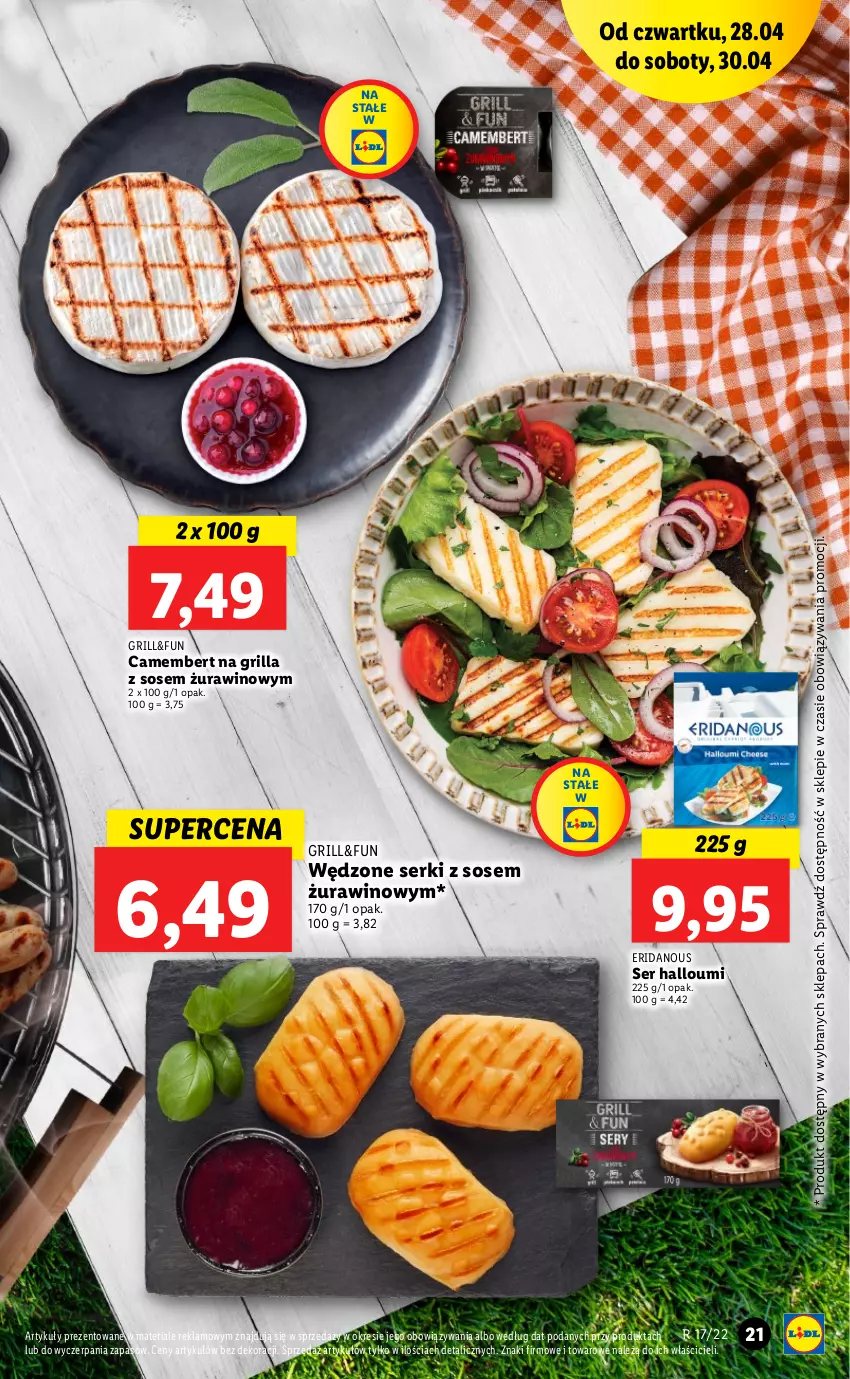 Gazetka promocyjna Lidl - GAZETKA - ważna 28.04 do 30.04.2022 - strona 21 - produkty: Camembert, Grill, Ser, Sos, Wino