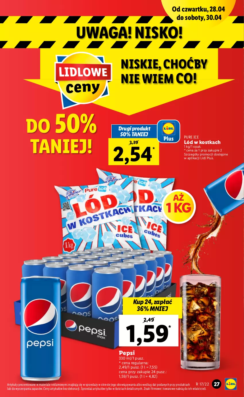 Gazetka promocyjna Lidl - GAZETKA - ważna 28.04 do 30.04.2022 - strona 27 - produkty: Pepsi, Pur, Waga