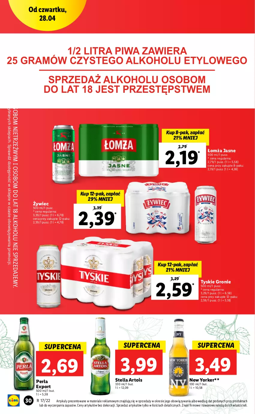 Gazetka promocyjna Lidl - GAZETKA - ważna 28.04 do 30.04.2022 - strona 30 - produkty: Perła, Por, Tyskie