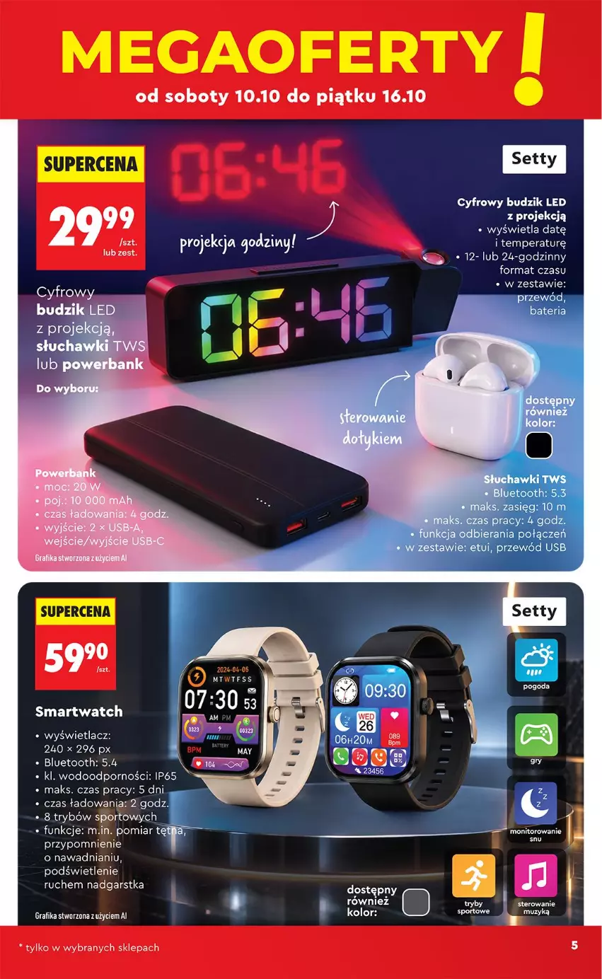 Gazetka promocyjna Biedronka - Okazje Tygodnia - ważna 10.10 do 24.10.2026 - strona 5 - produkty: Fa, Gra, Grafika, Por, Smartwatch, Sport