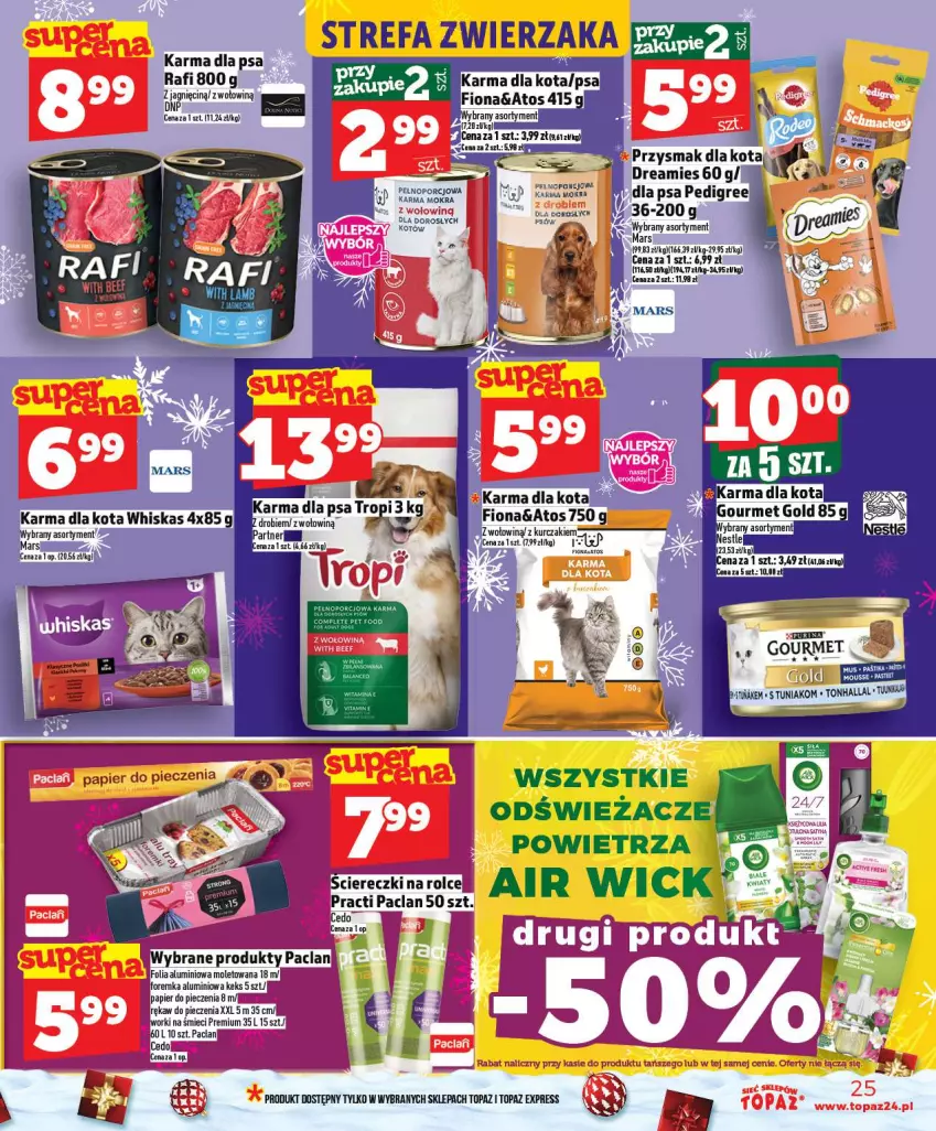 Gazetka promocyjna Topaz - Gazetka - ważna 18.12 do 23.12.2025 - strona 25 - produkty: Fa, Piec, Por, Rękaw do pieczenia, Whiskas