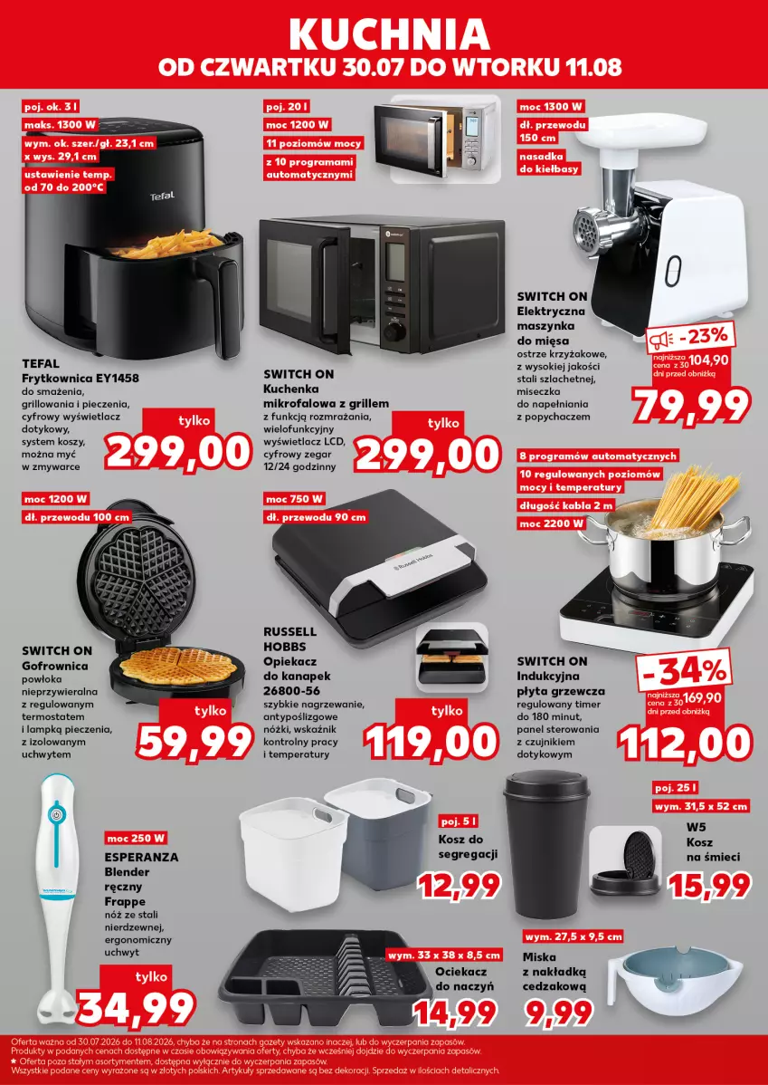 Gazetka promocyjna Kaufland - Kaufland - ważna 30.07 do 11.08.2026 - strona 13 - produkty: Blender, Cedzak, Fa, Grill, Kosz, Maszynka, Miseczka, Miska, Ociekacz, Piec, Płyta, Sok, Szynka, Tefal, Termos, Zegar