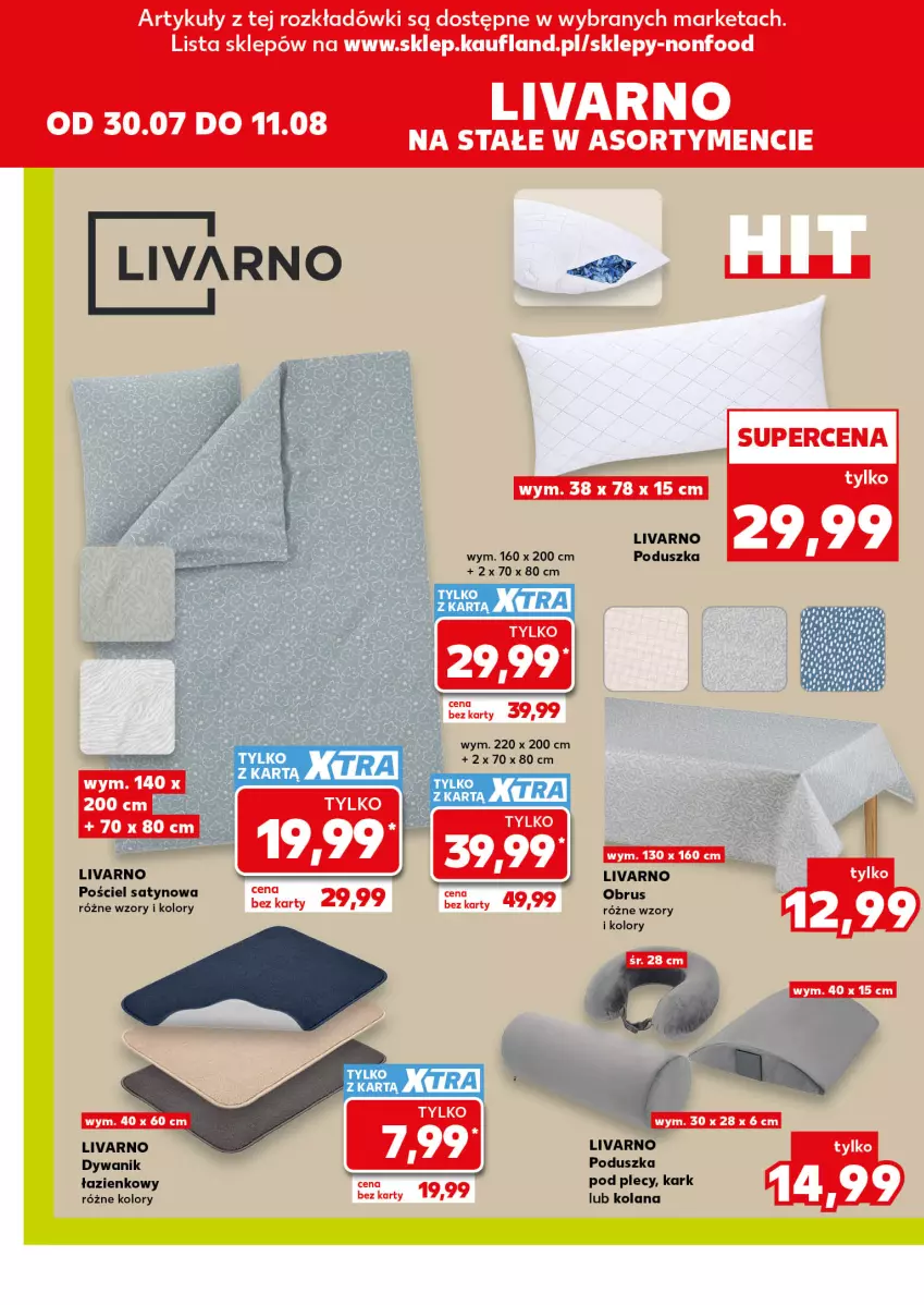 Gazetka promocyjna Kaufland - Kaufland - ważna 30.07 do 11.08.2026 - strona 6 - produkty: Dywan, Dywanik, Dywanik łazienkowy, Ivar, LANA, Obrus, Poduszka, Pościel