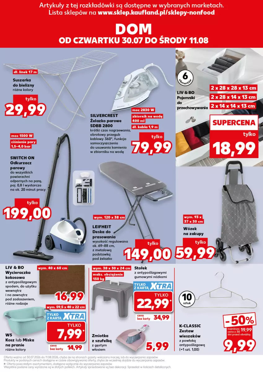 Gazetka promocyjna Kaufland - Kaufland - ważna 30.07 do 11.08.2026 - strona 7 - produkty: Deska do prasowania, Kokos, Kosz, Miska, Odkurzacz, Pojemnik, Por, Silvercrest, Sok, Stołek, Suszarka, Wieszak, Wózek, Wózek na zakupy, Wycieraczka