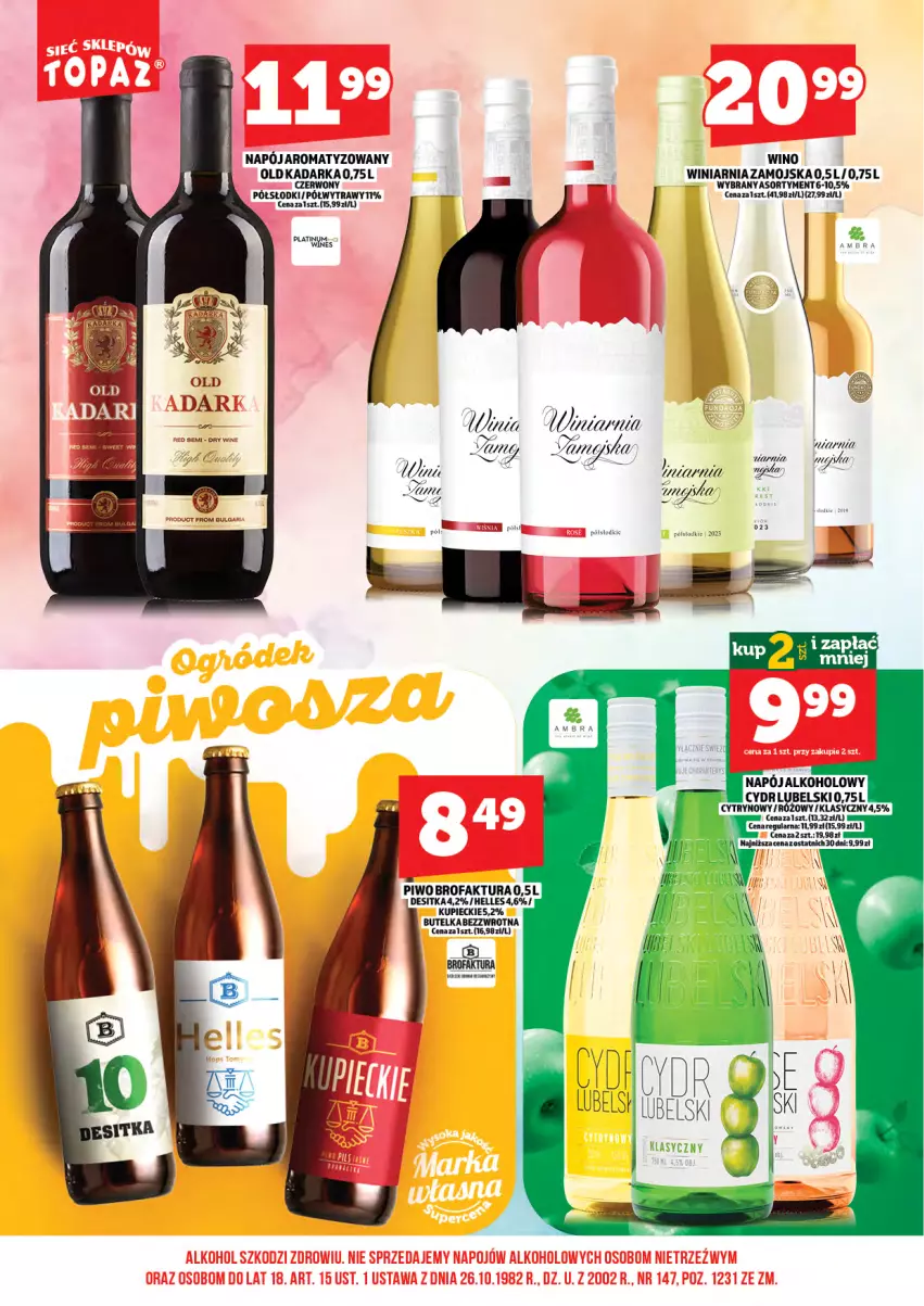 Gazetka promocyjna Topaz - Gazetka - ważna 15.05 do 31.05.2026 - strona 18 - produkty: Fa, Kupiec, Napój, Piec, Piwo, Winiarnia Zamojska, Wino