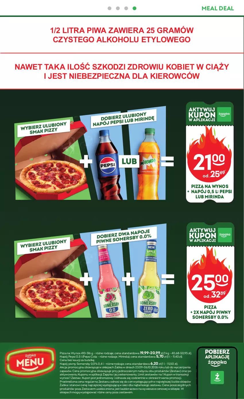 Gazetka promocyjna Żabka - gazetka-promocyjna-39-40-2026 - ważna 23.09 do 06.10.2026 - strona 59 - produkty: Gra, Mirinda, Napój, Pepsi, Piec, Piwa, Pizza, Somersby, Tran