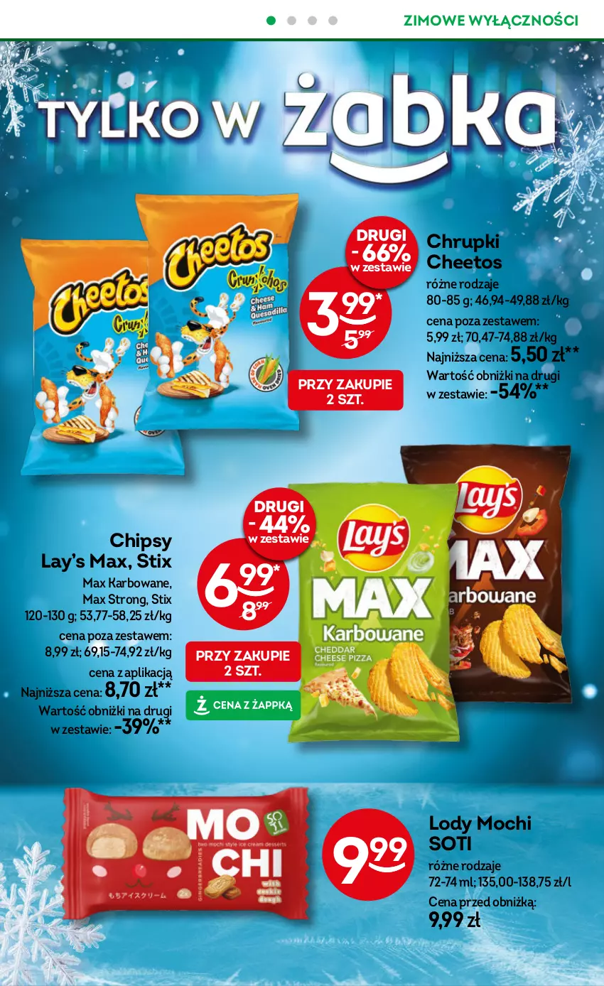 Gazetka promocyjna Żabka - ważna 18.12.2025 do 01.01.2026 - strona 16 - produkty: Cheetos, Chipsy, Chrupki, Lay’s, Lody