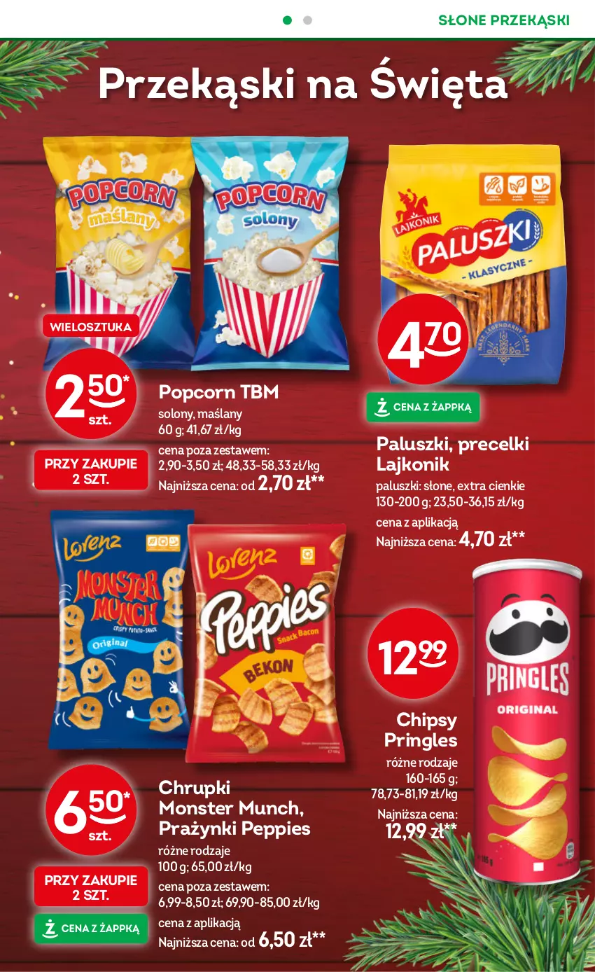 Gazetka promocyjna Żabka - ważna 18.12.2025 do 01.01.2026 - strona 28 - produkty: Chipsy, Chrupki, Lajkonik, Monster Munch, Popcorn, Precelki, Pringles