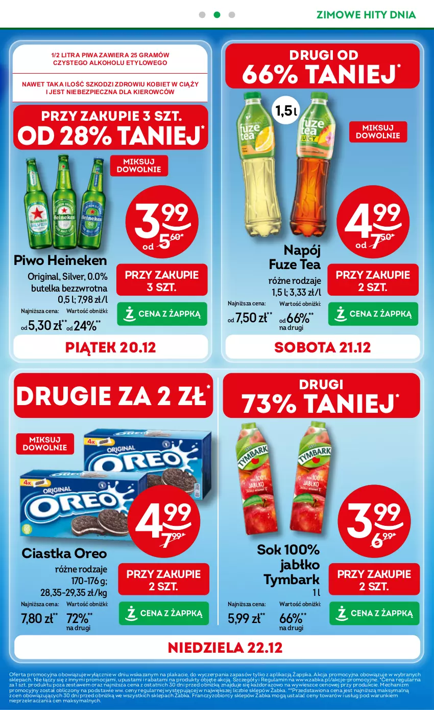 Gazetka promocyjna Żabka - ważna 18.12.2025 do 01.01.2026 - strona 3 - produkty: Ciastka, Gin, Gra, Heineken, Napój, Oreo, Piec, Piwa, Piwo, Sok, Tymbark