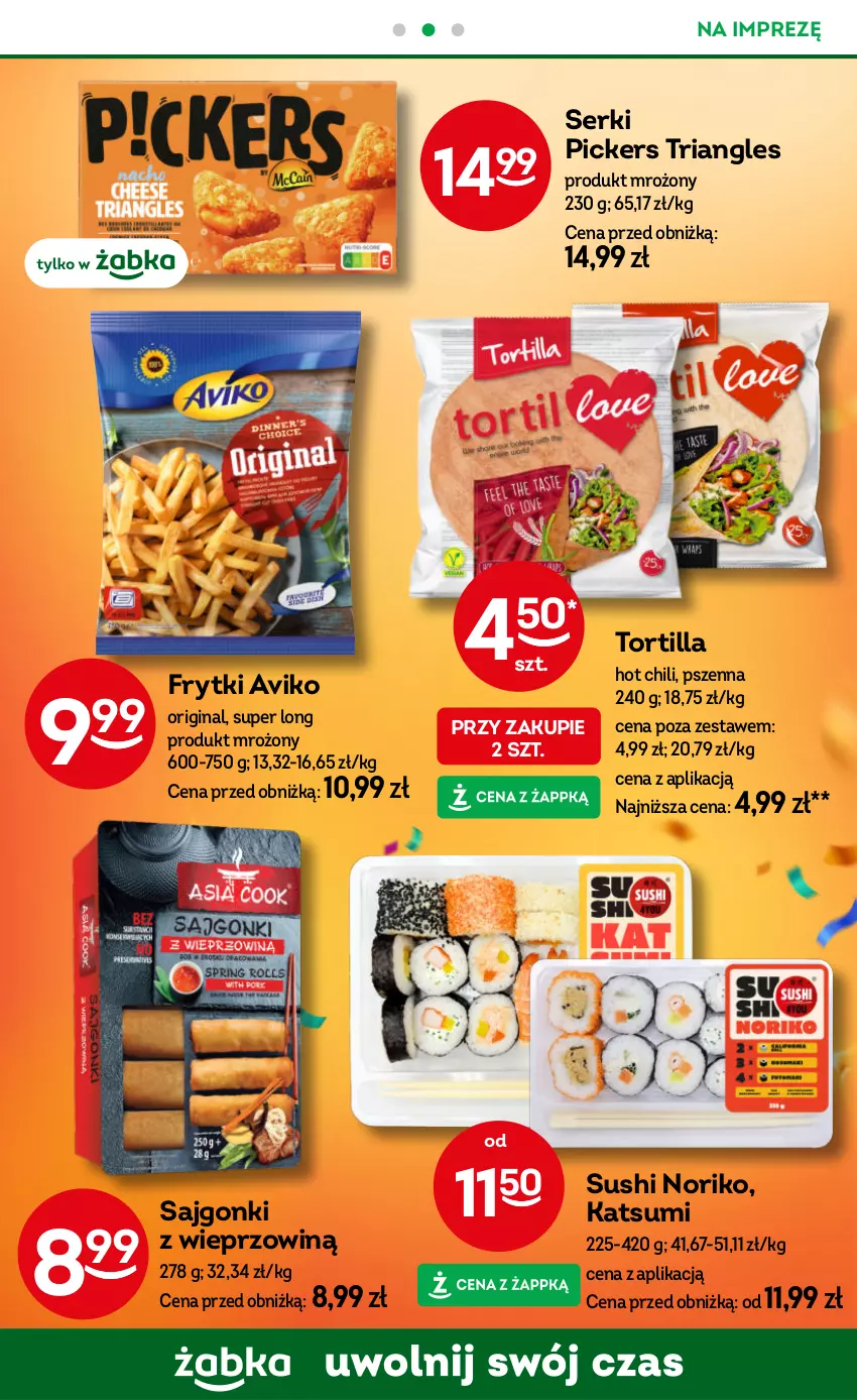 Gazetka promocyjna Żabka - ważna 18.12.2025 do 01.01.2026 - strona 63 - produkty: Frytki, Gin, Sajgonki, Ser, Sushi, Tortilla