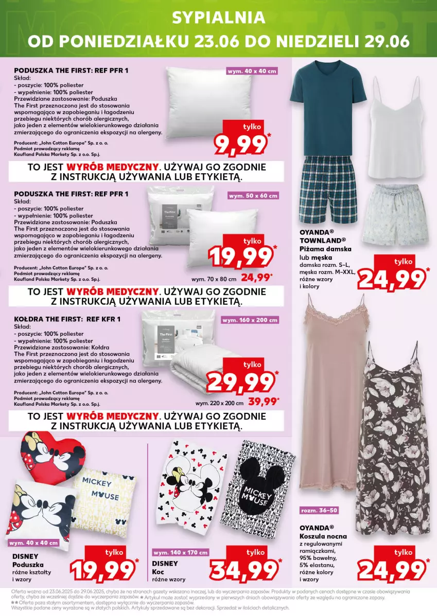 Gazetka promocyjna Kaufland - Mocny Start - ważna 23.06 do 25.06.2025 - strona 21 - produkty: Disney, Gra, Koc, Kołdra, Kosz, Koszula, Koszula nocna, Piżama, Poduszka, Sypialnia