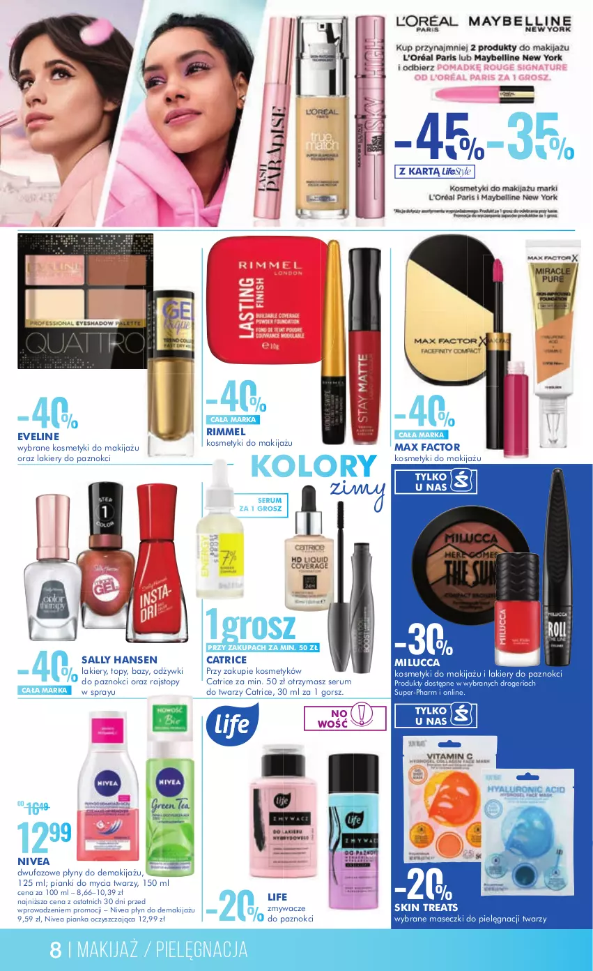 Gazetka promocyjna Super Pharm - Gazetka - ważna 09.01 do 25.01.2023 - strona 8 - produkty: Catrice, Eveline, Fa, Lakier, Makijaż, Max Factor, Nivea, Rajstopy, Rum, Sally Hansen, Ser, Serum, Serum do twarzy, Top