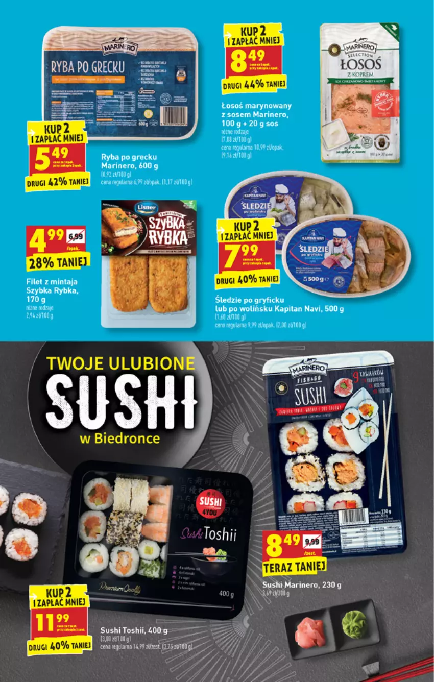 Gazetka promocyjna Biedronka - W tym tygodniu PN - ważna 19.04 do 25.04.2021 - strona 15 - produkty: Fa, Filet z mintaja, Gry, Mintaj, Ser, Sos, Sushi