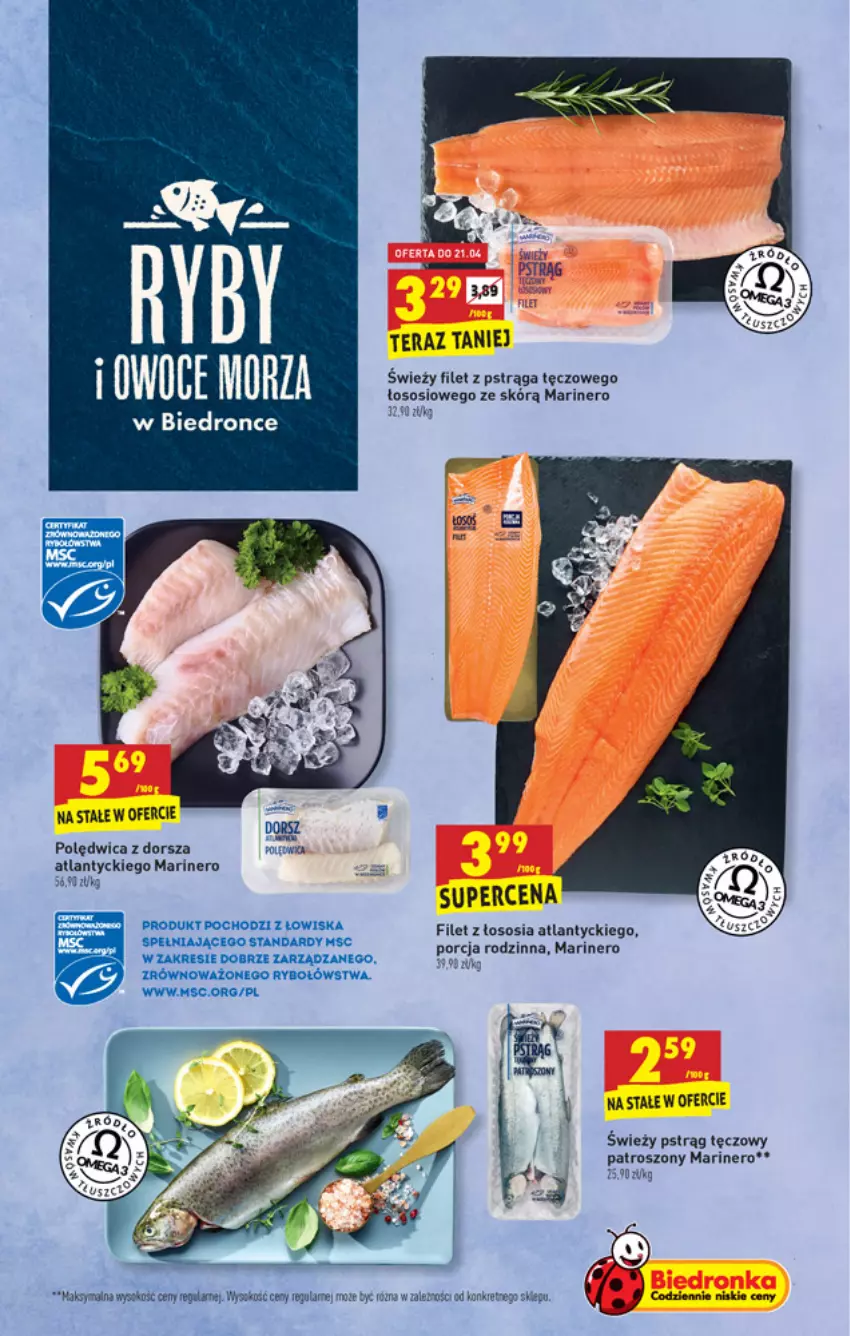 Gazetka promocyjna Biedronka - W tym tygodniu PN - ważna 19.04 do 25.04.2021 - strona 17 - produkty: Dorsz, Filet z pstrąga, Polędwica, Pstrąg, Pstrąg tęczowy, Sos, Tera