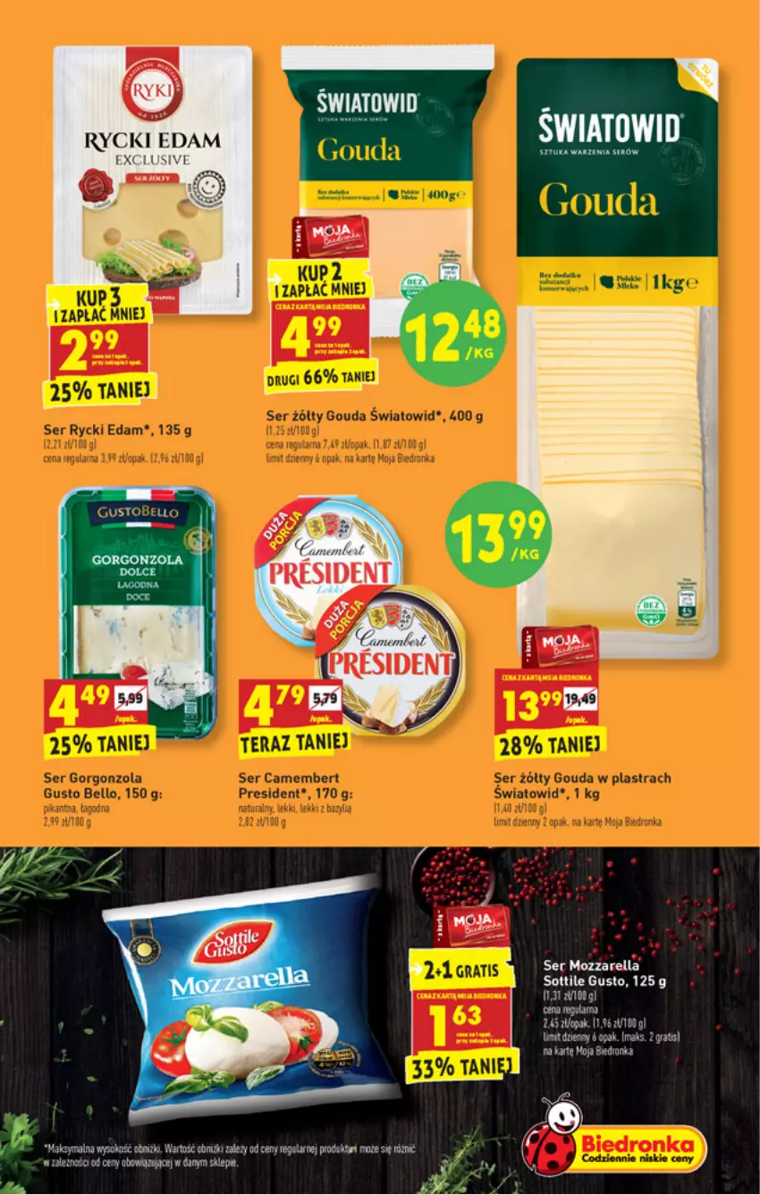 Gazetka promocyjna Biedronka - W tym tygodniu PN - ważna 19.04 do 25.04.2021 - strona 25 - produkty: Edam, Gra, Mozzarella, Rycki Edam, Ser