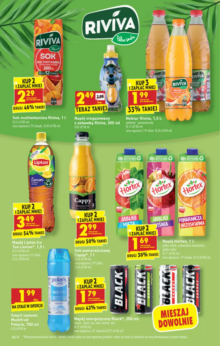 Gazetka promocyjna Biedronka - W tym tygodniu PN - ważna 19.04 do 25.04.2021 - strona 40 - produkty: Cappy, Fa, Hortex, Lack, Lipton, Napój, Napój energetyczny, Napój niegazowany, Nektar, Sok, Sok pomarańczowy, Tera