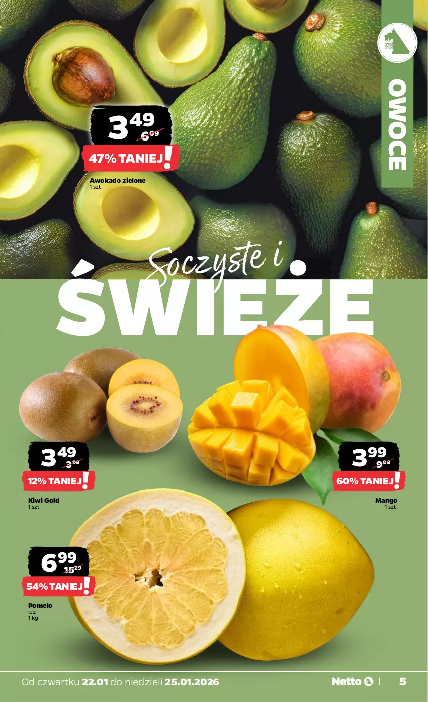 Gazetka promocyjna Netto - Od Czwartku - ważna 22.01 do 25.01.2026 - strona 5 - produkty: Kiwi, Mango, Owoce, Pomelo