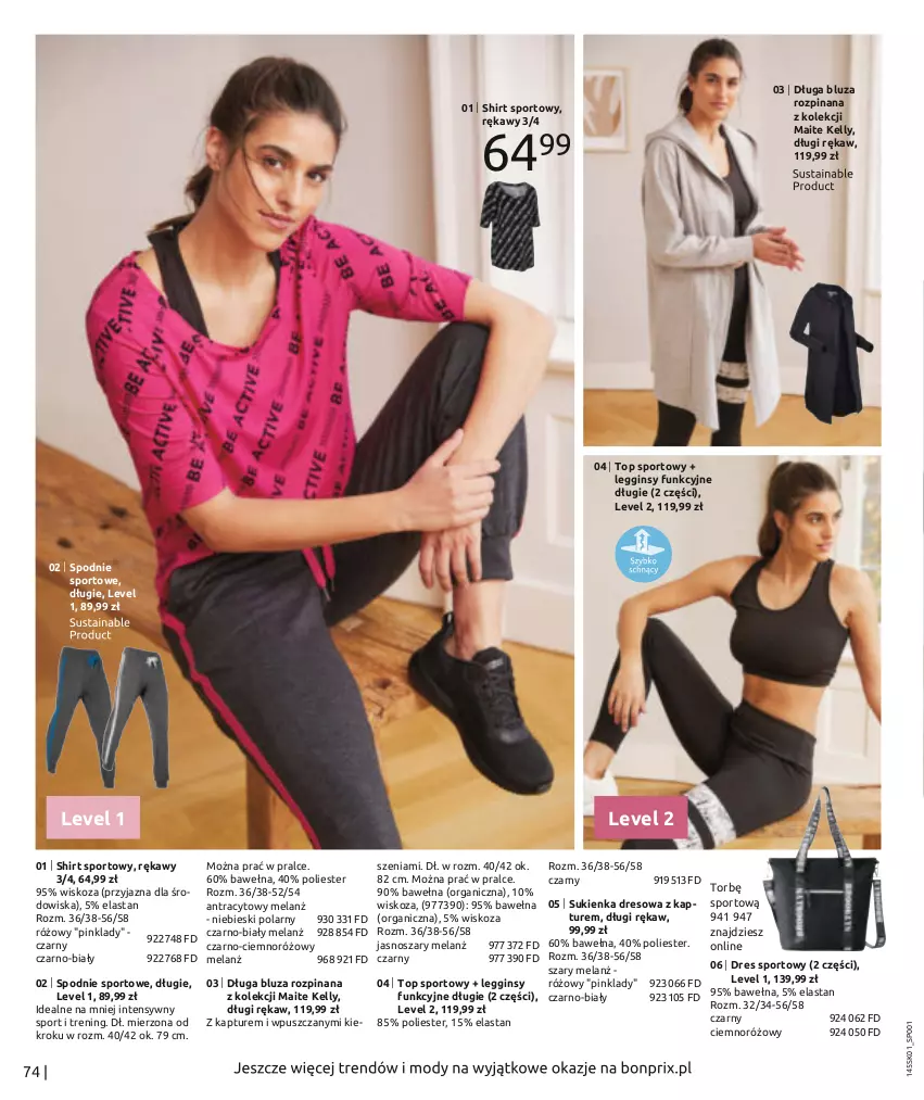 Gazetka promocyjna Bonprix - Powiew wiosny - ważna 17.01 do 17.07.2022 - strona 76 - produkty: Bluza, Dres, Gin, Legginsy, Por, Spodnie, Spodnie sportowe, Sport, Sukienka, Top, Wełna