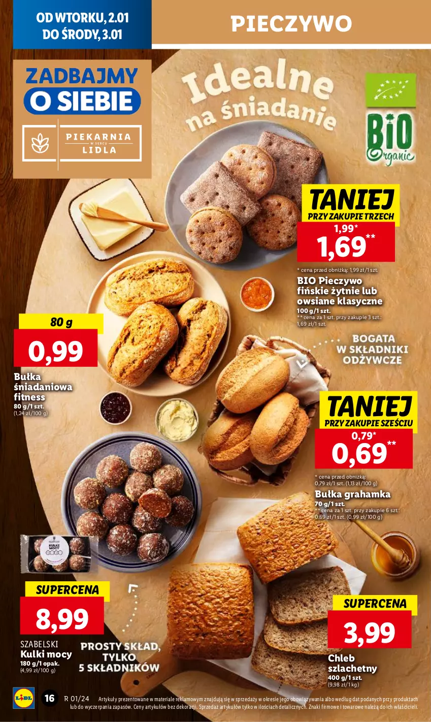 Gazetka promocyjna Lidl - GAZETKA - ważna 02.01 do 03.01.2024 - strona 16 - produkty: Bułka, Bułka grahamka, Chleb, Danio, Gra, Piec, Pieczywo