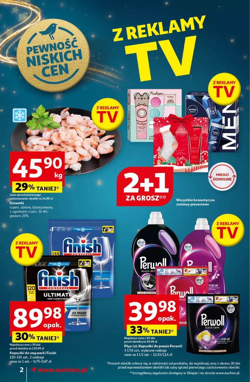 Gazetka promocyjna Auchan - Pewność Niskich Cen Supermarket - ważna 21.11 do 27.11.2024 - strona 2 - produkty: Finish, Glazura, Lack, Lazur, Por, Zmywarki