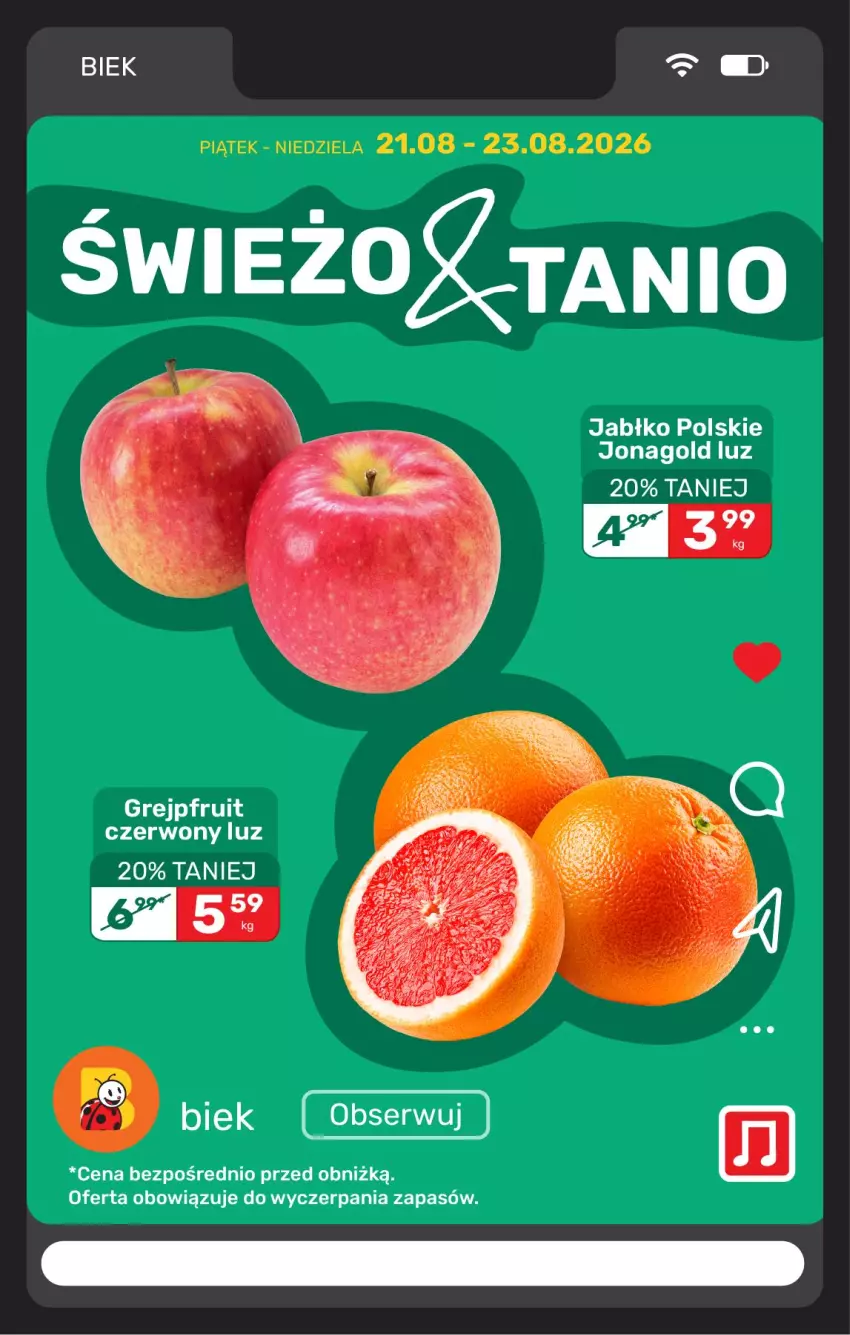 Gazetka promocyjna Biedronka - BIEK - ważna 21.08 do 28.08.2026 - strona 12 - produkty: Jonagold