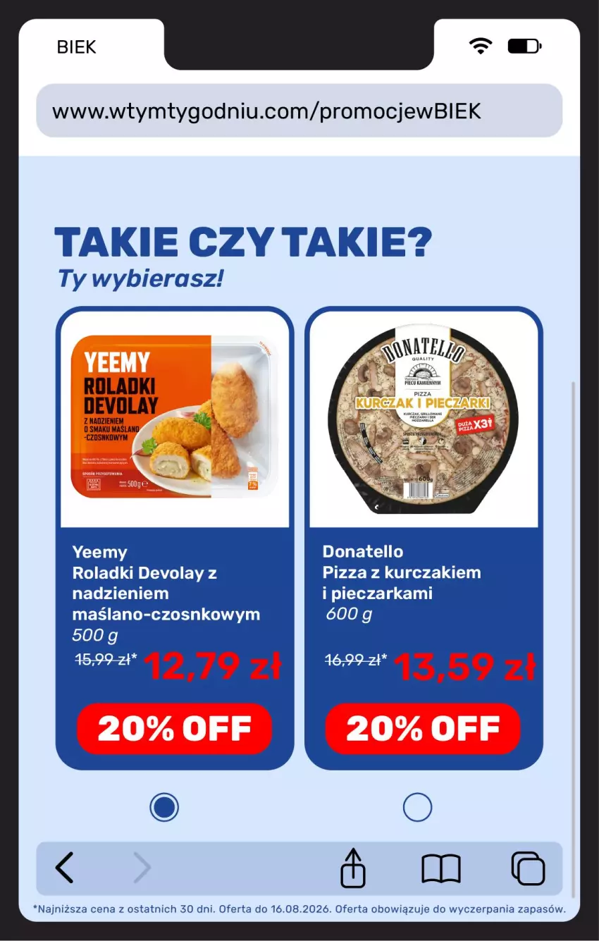 Gazetka promocyjna Biedronka - BIEK - ważna 21.08 do 28.08.2026 - strona 17 - produkty: Kurczak, Piec, Pizza, Ser