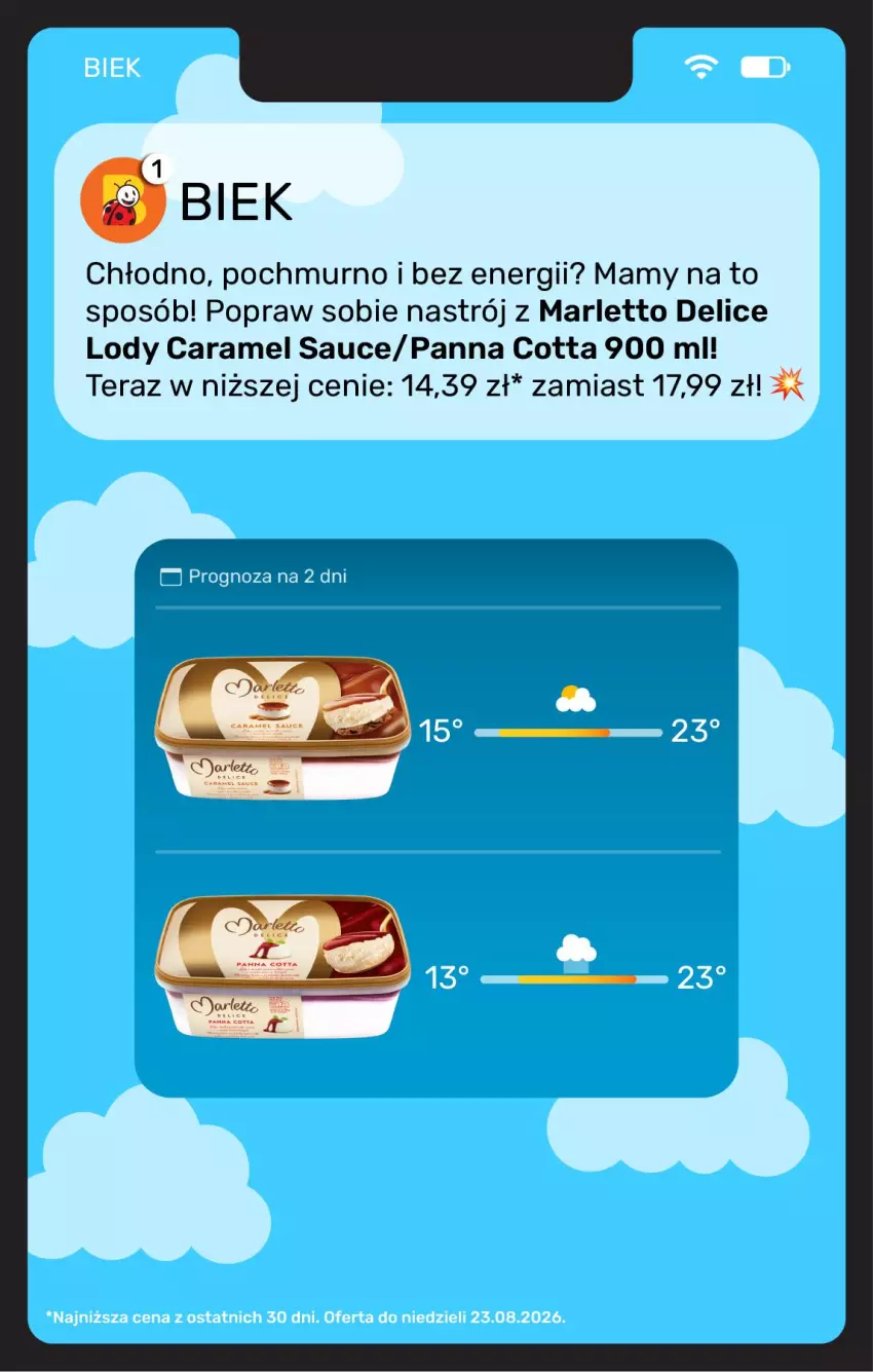 Gazetka promocyjna Biedronka - BIEK - ważna 21.08 do 28.08.2026 - strona 18 - produkty: Lody, Panna cotta, Tera
