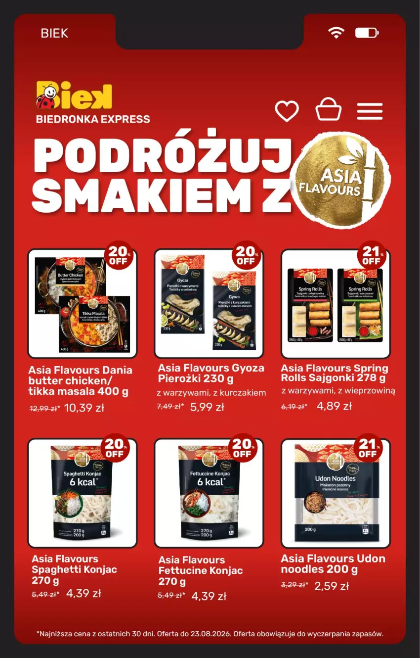 Gazetka promocyjna Biedronka - BIEK - ważna 21.08 do 28.08.2026 - strona 9 - produkty: Kurczak, Sajgonki, Spaghetti, Warzywa