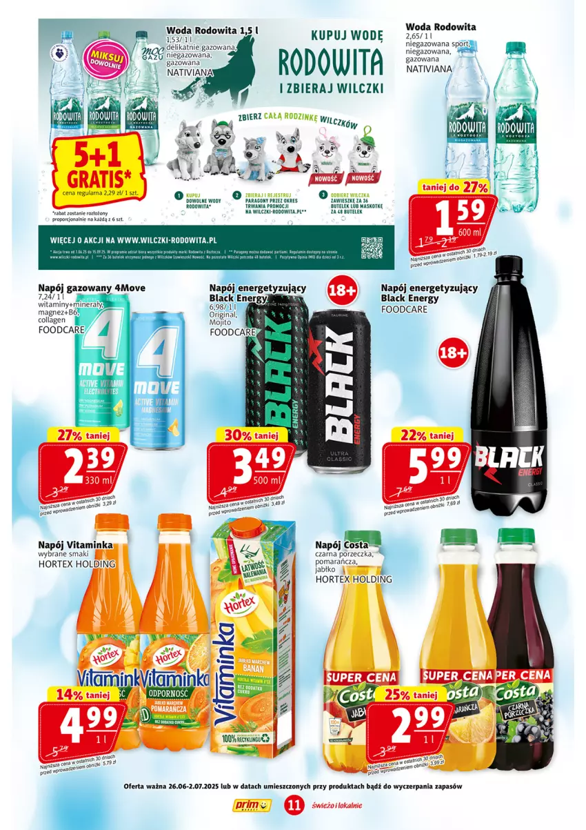 Gazetka promocyjna Prim Market - ważna 26.06 do 02.07.2025 - strona 11 - produkty: Gin, Hortex, Inka, Lack, Napój, Napój gazowany, Por, Woda