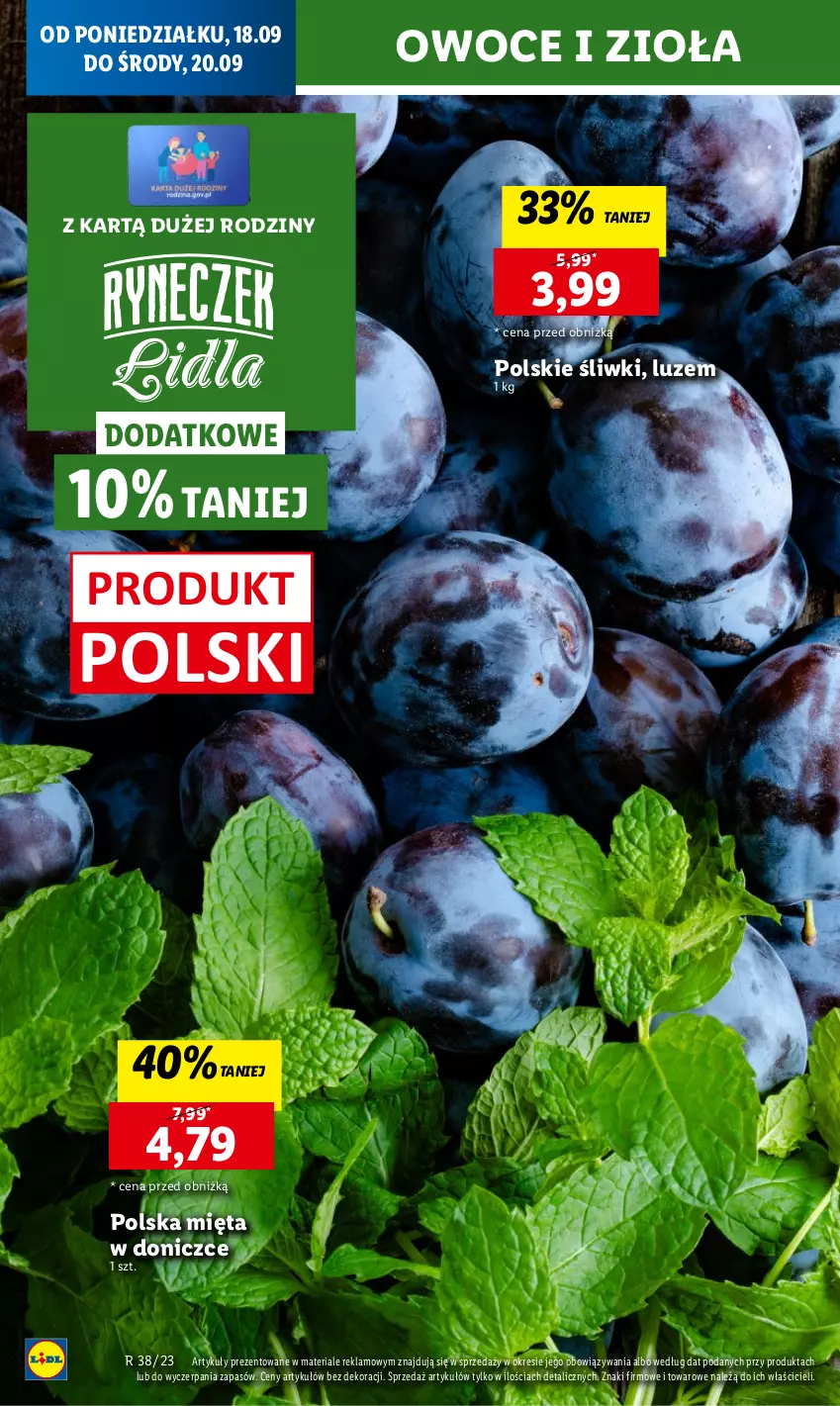 Gazetka promocyjna Lidl - GAZETKA - ważna 18.09 do 20.09.2023 - strona 16 - produkty: Chleb, Mięta, Owoce, Ser