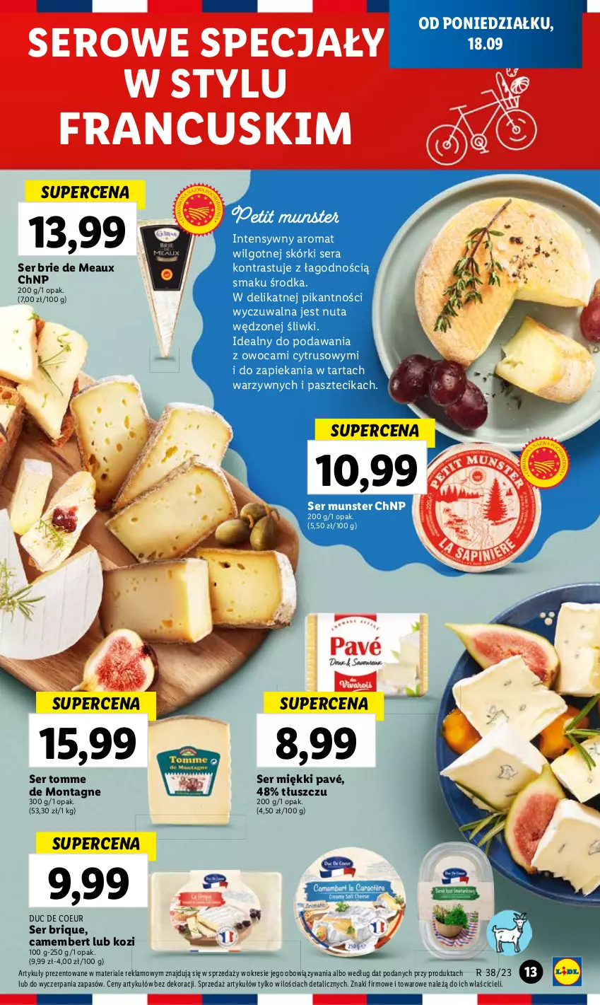 Gazetka promocyjna Lidl - GAZETKA - ważna 18.09 do 20.09.2023 - strona 23 - produkty: Brie, Camembert, LG, Ser, Tarta