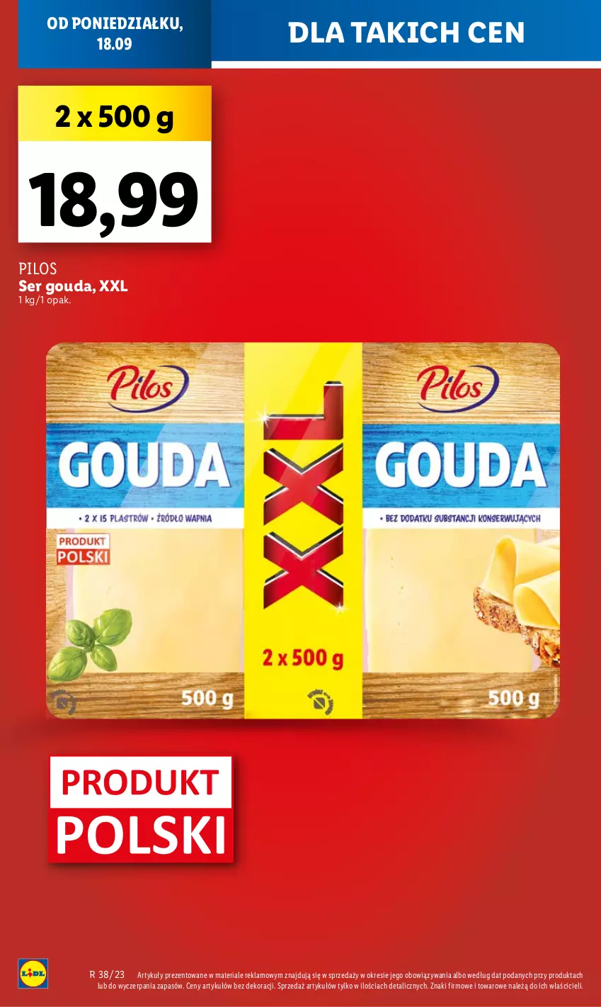 Gazetka promocyjna Lidl - GAZETKA - ważna 18.09 do 20.09.2023 - strona 4 - produkty: Gouda, Pilos, Ser